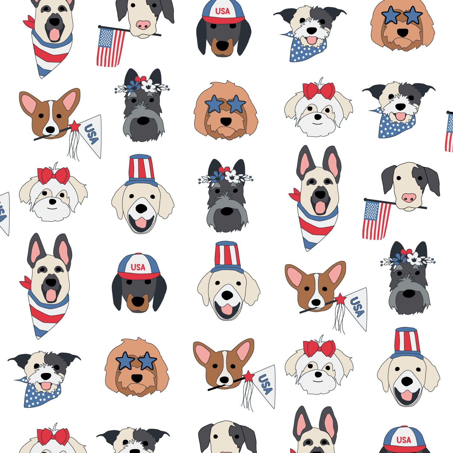 4th of July New Pups Pattern