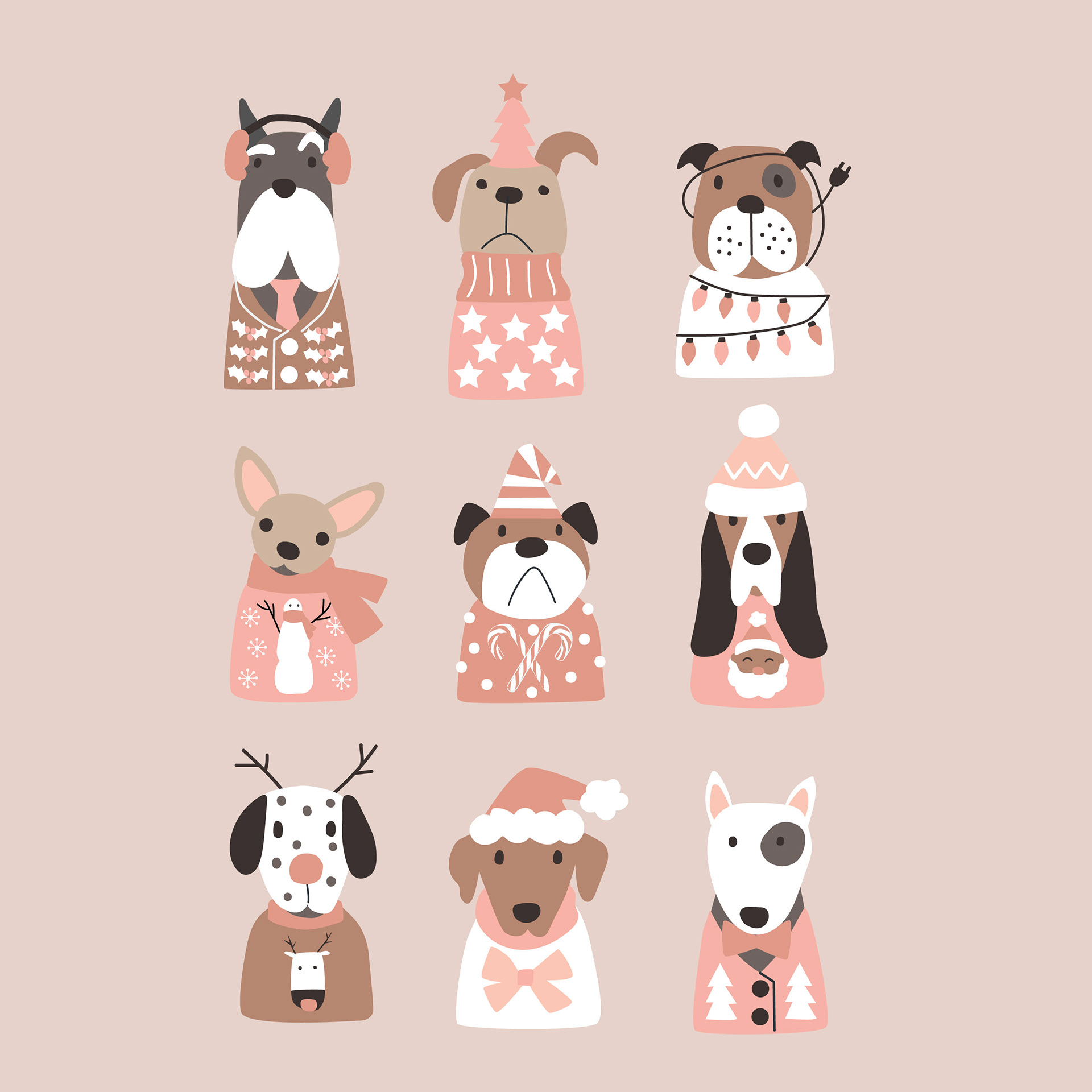 Pups in Sweaters Neutral