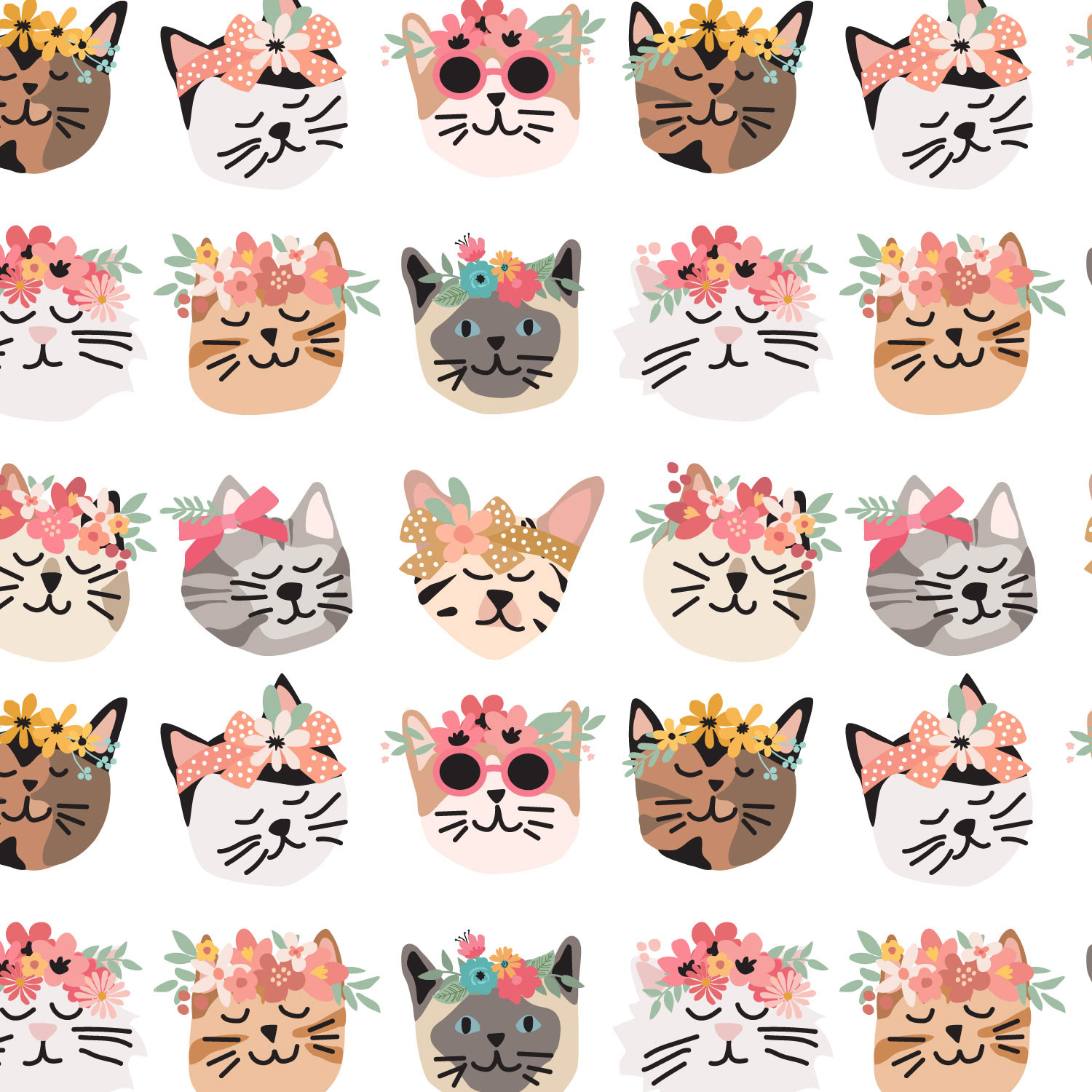 Flower Cats pattern