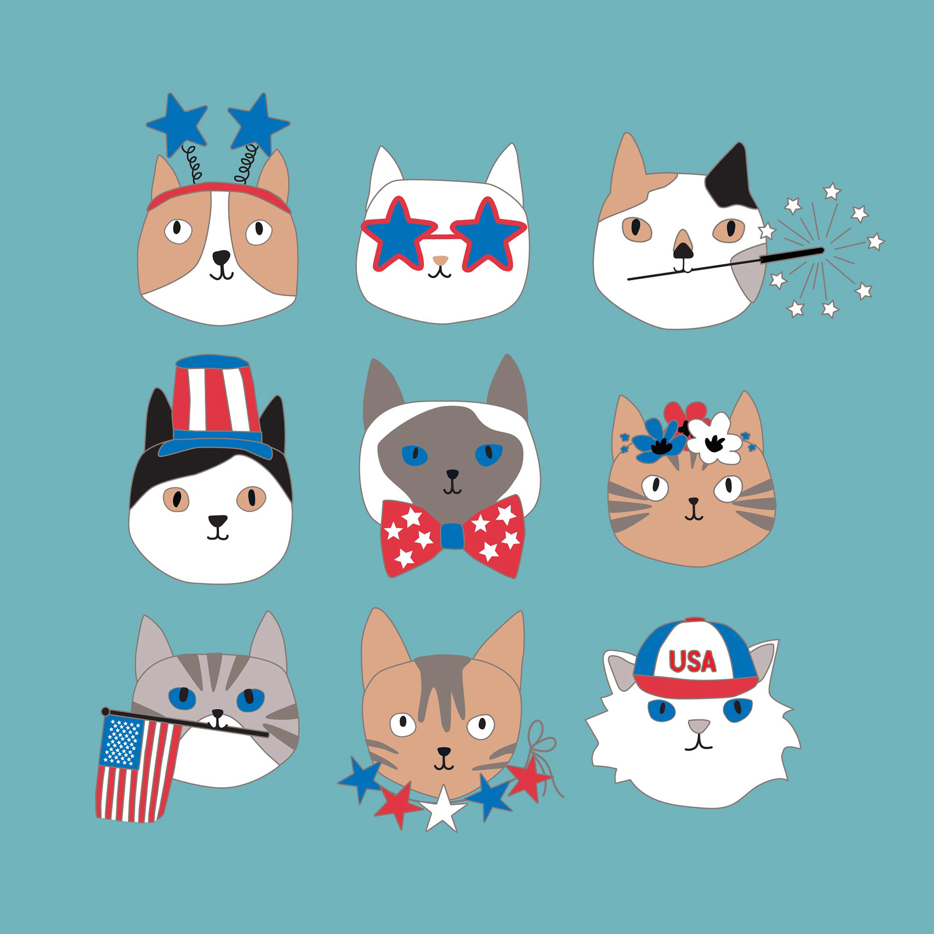 4th of July Cats