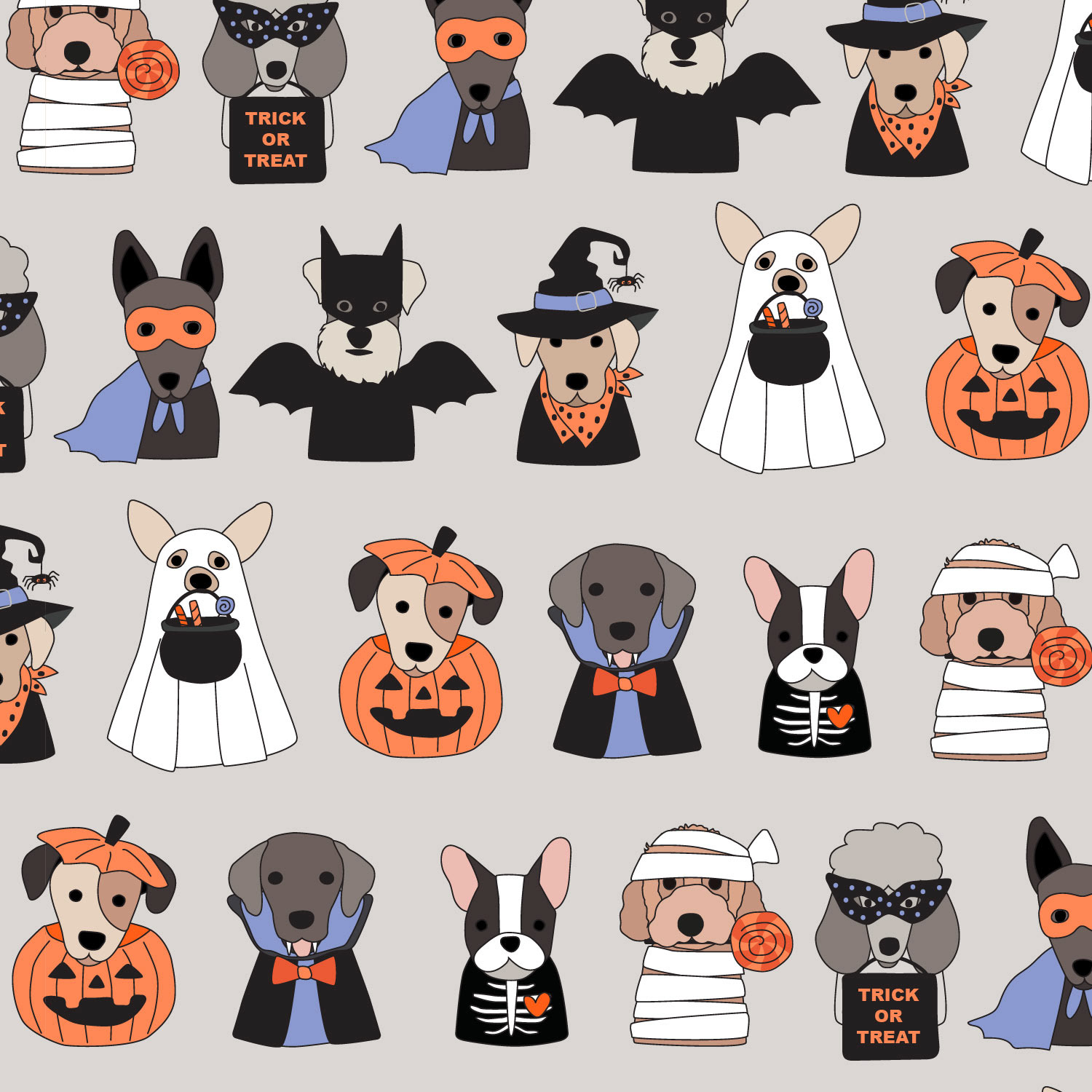 Trick of Treat Pups Pattern