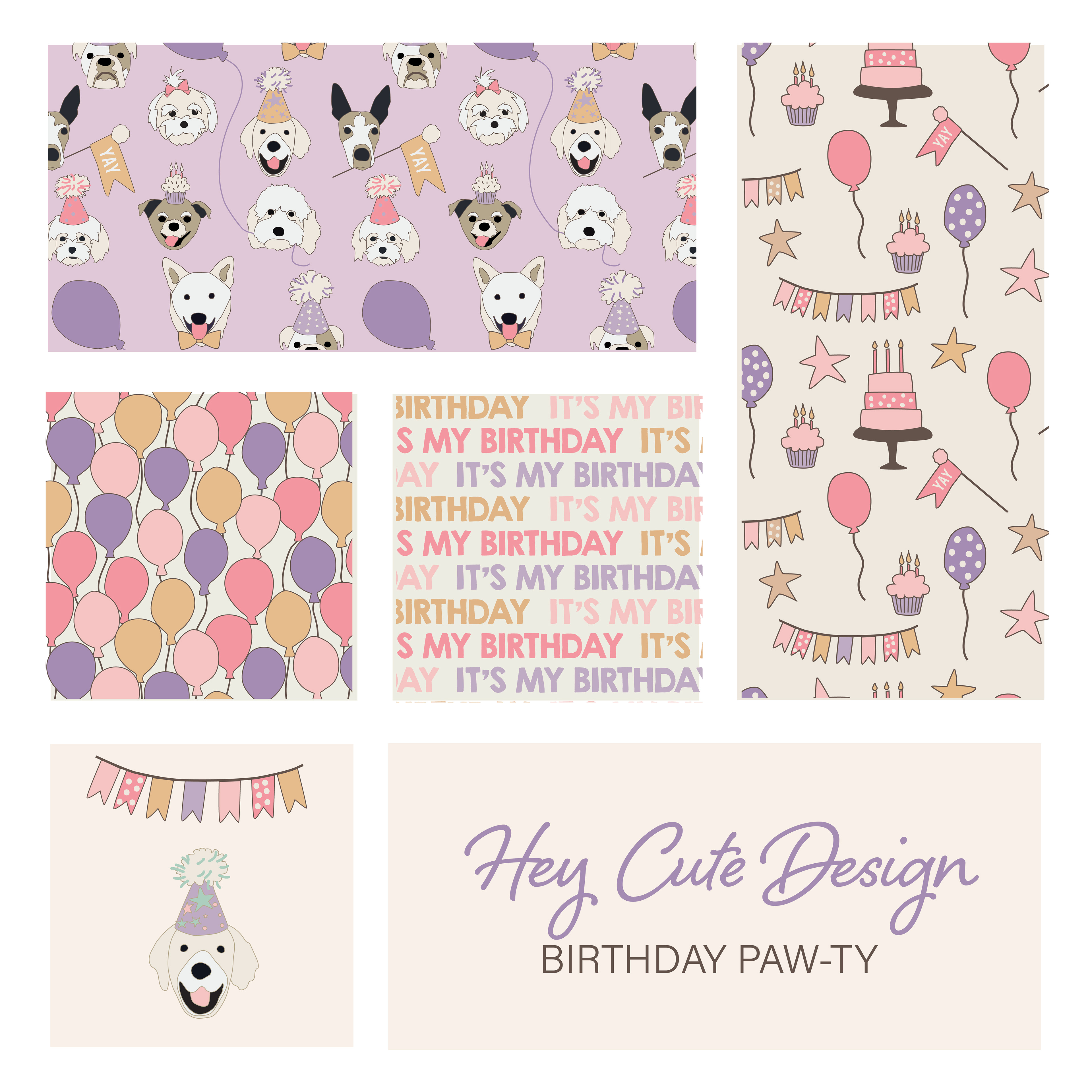 Birthday Pups Purple Collection