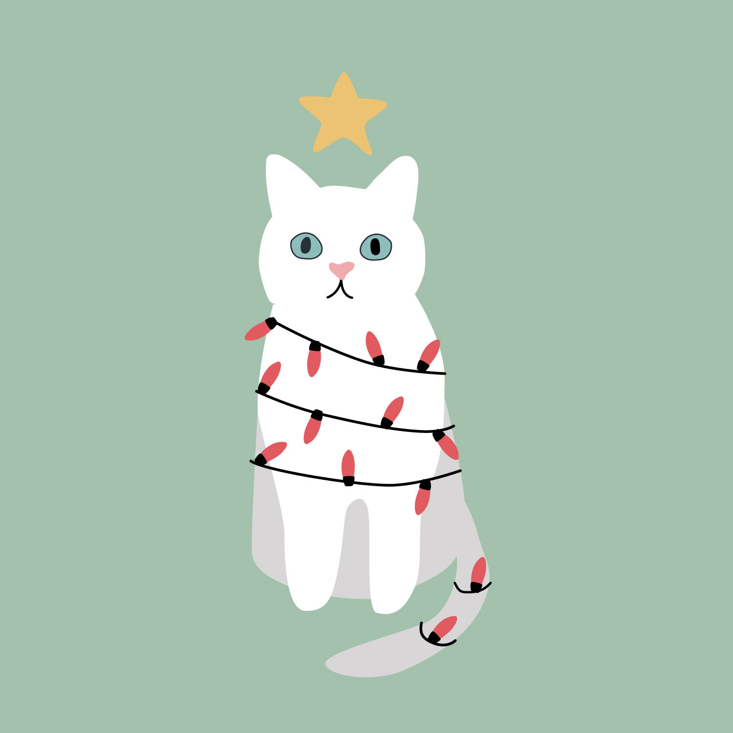 Cat Christmas Lights 1