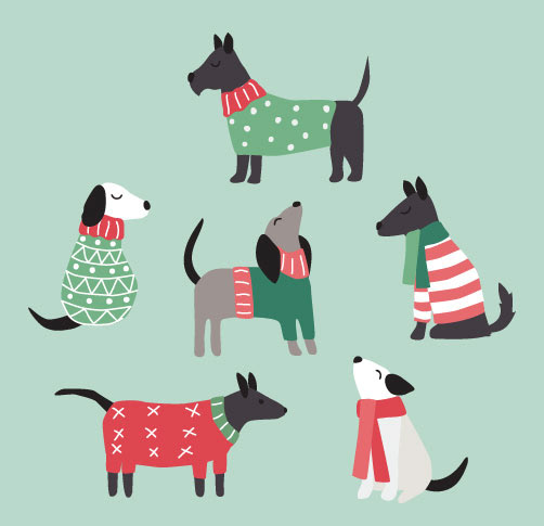 Holiday Dogs in Sweaters