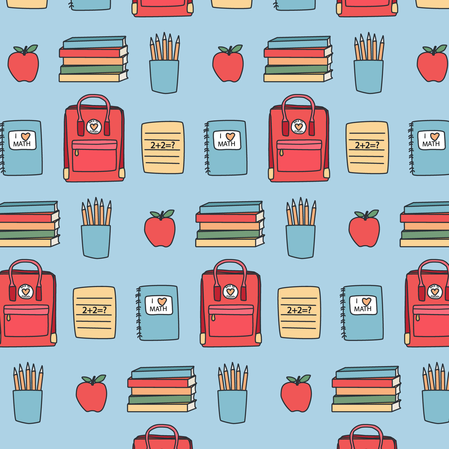 Backpacks on Blue