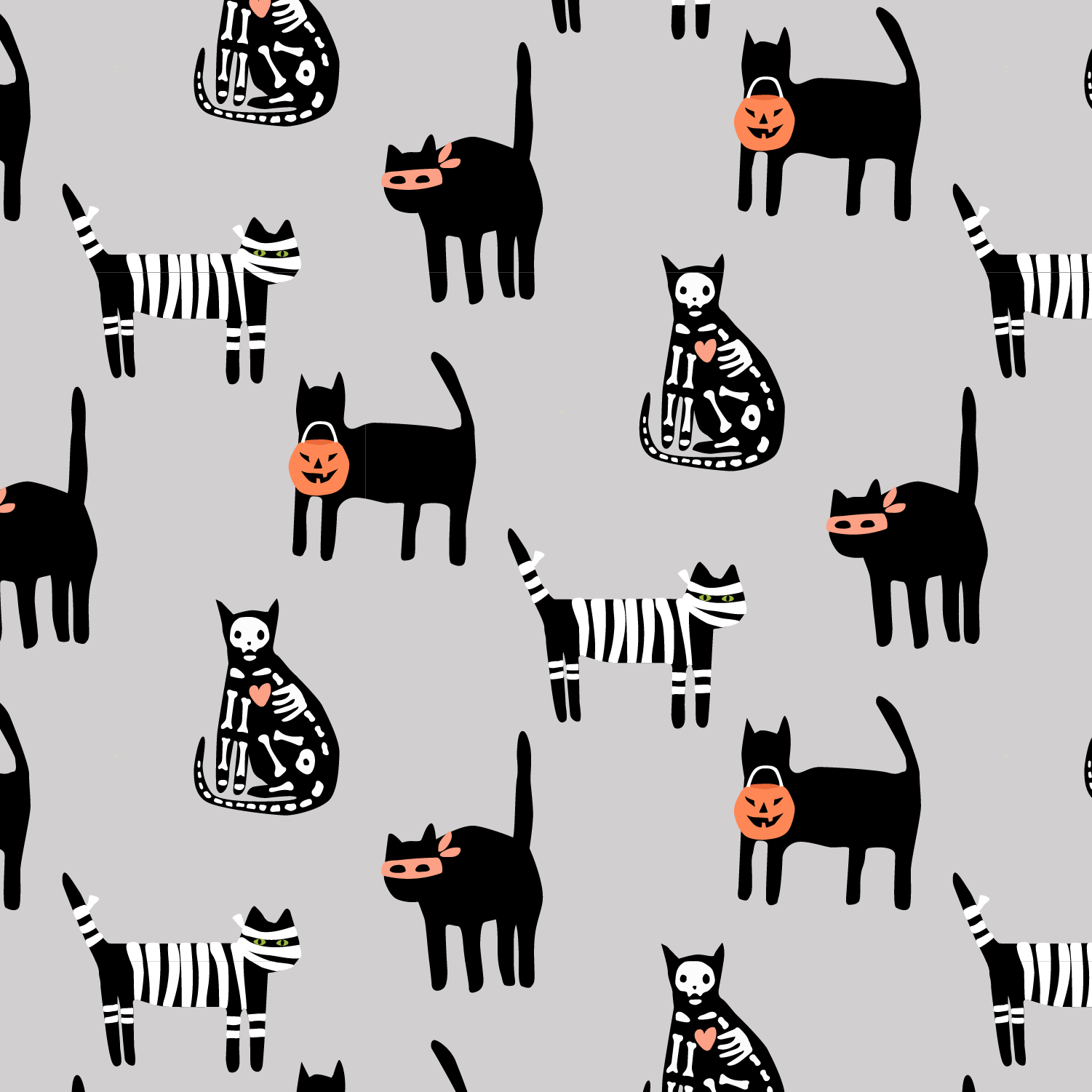 simple scary cats grey