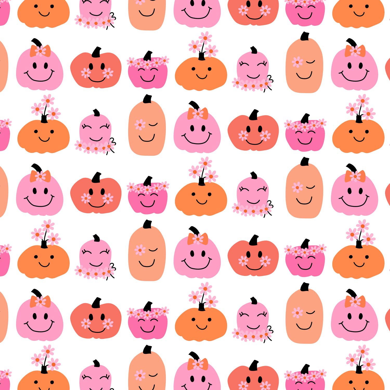 groovy pink flower pumpkins