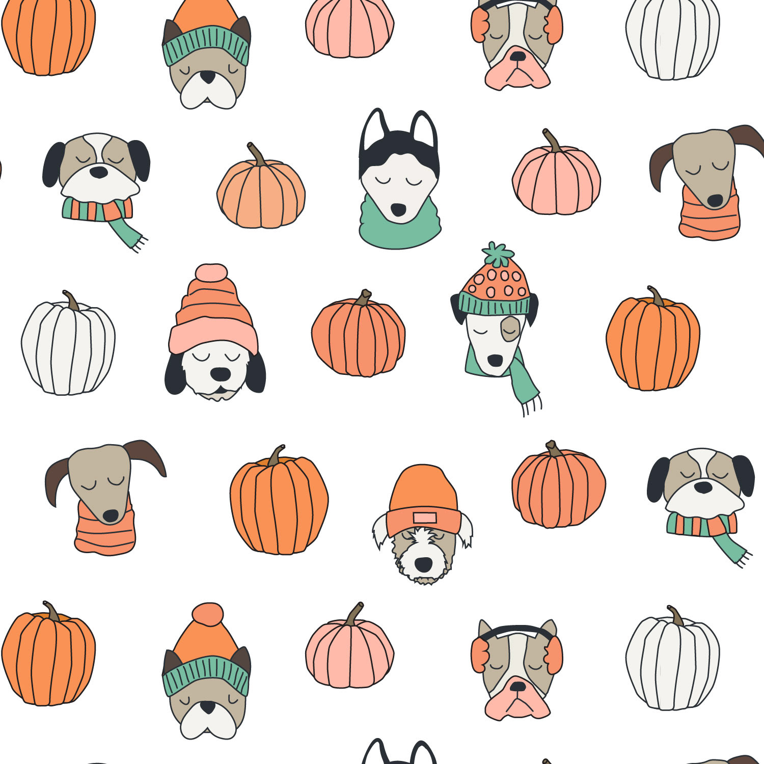 Pups and Pumpkins pattern