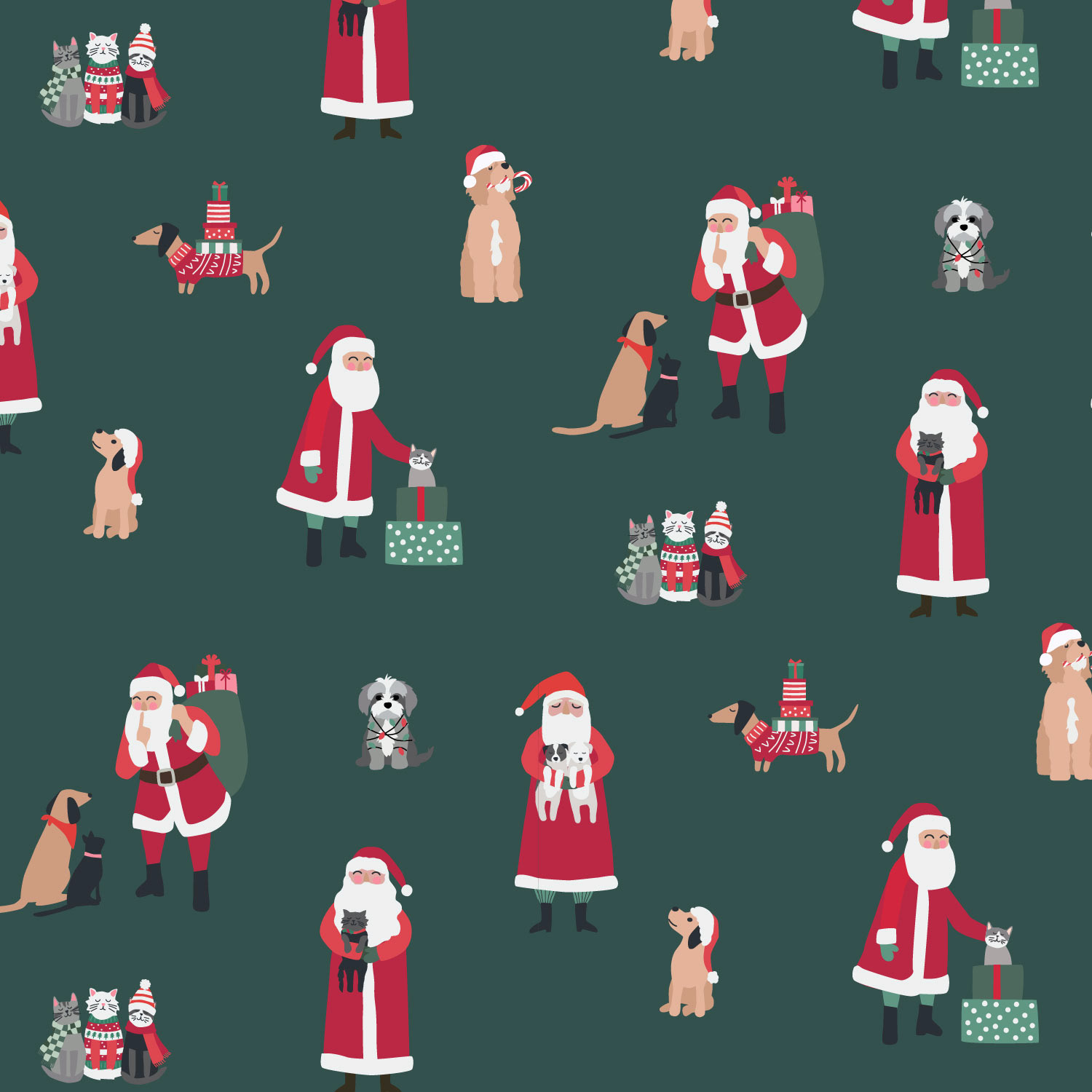 Santa Pups Pattern
