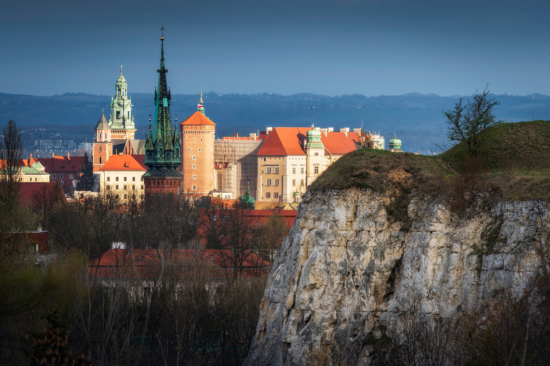Wawel widziany z kamieniołomu Liban