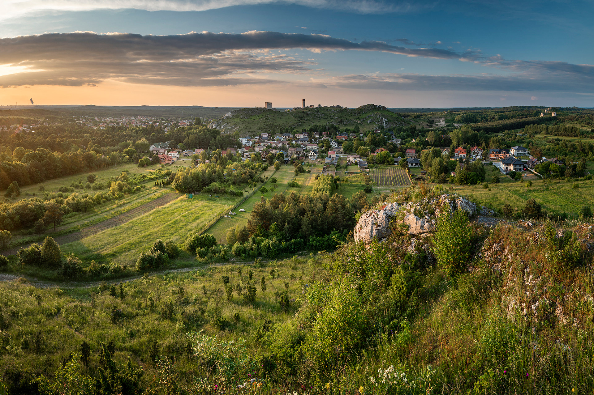 Widok z Góry Lipówki na zamek w Olsztynie