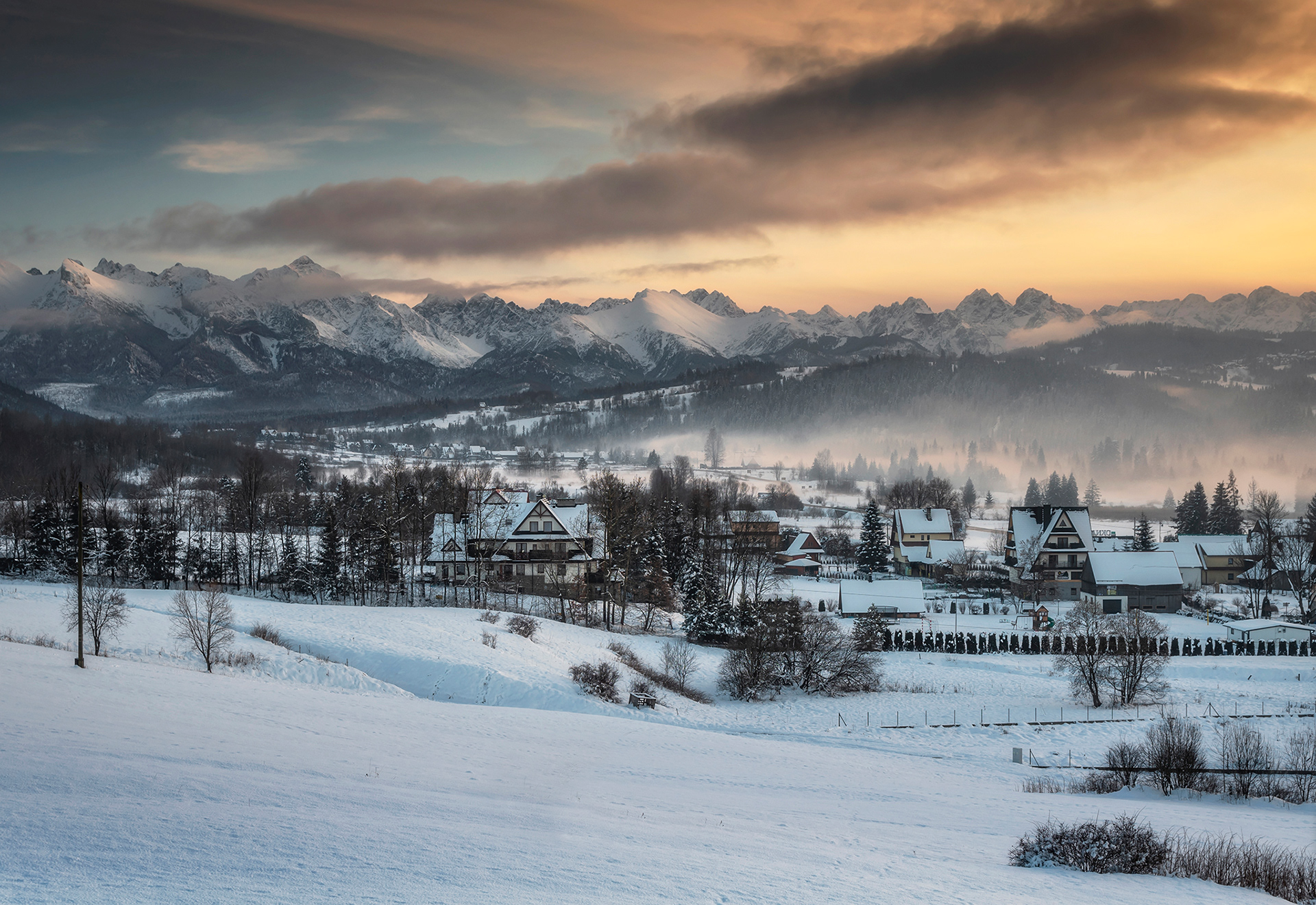 Panorama Tatr z Podhala