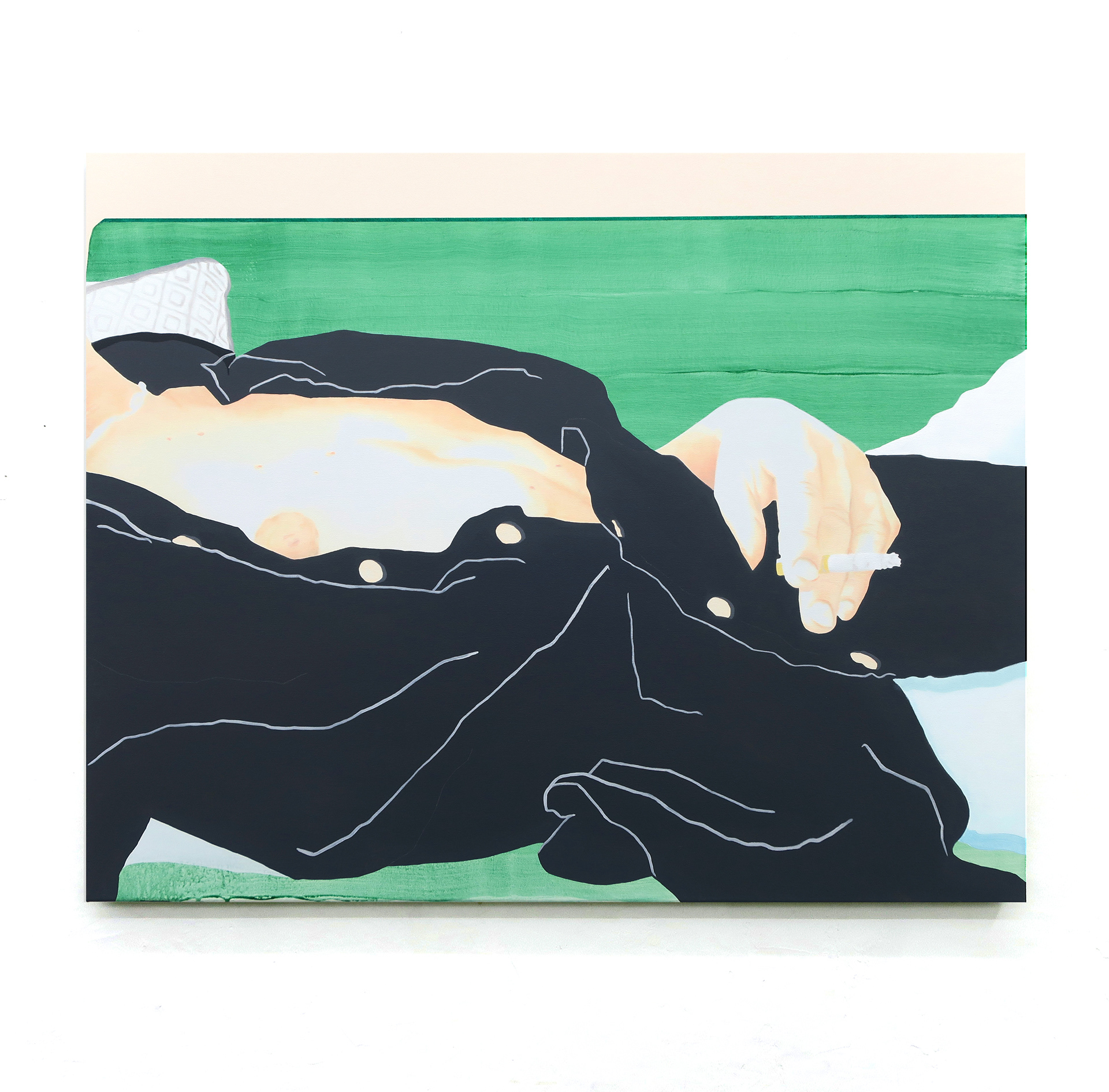 Rest On Green (2019), 70 x 90 cm, oil and acrylic on canvas