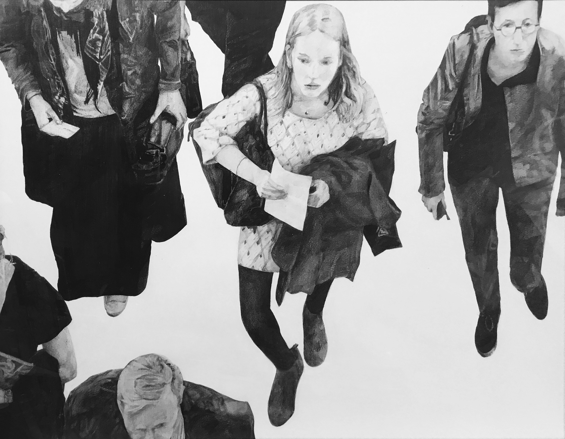 Before the show (part2) - 2018 - graphite sur papier - 55x77 cm