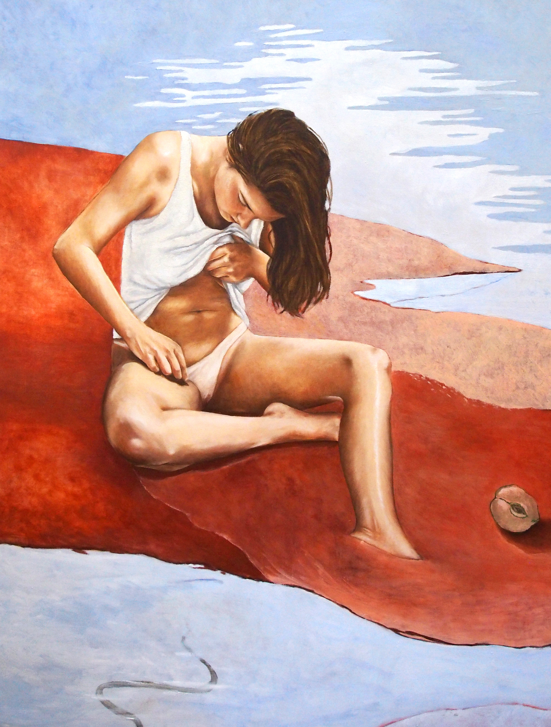 Le rouge originel, huile sur toile, 130 x 97 cm, 2020