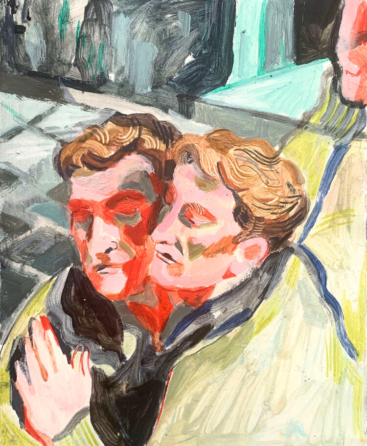 “Orphée, After Cocteau”, 2020, Pigment and coloured pencil, 25cm x 20cm
