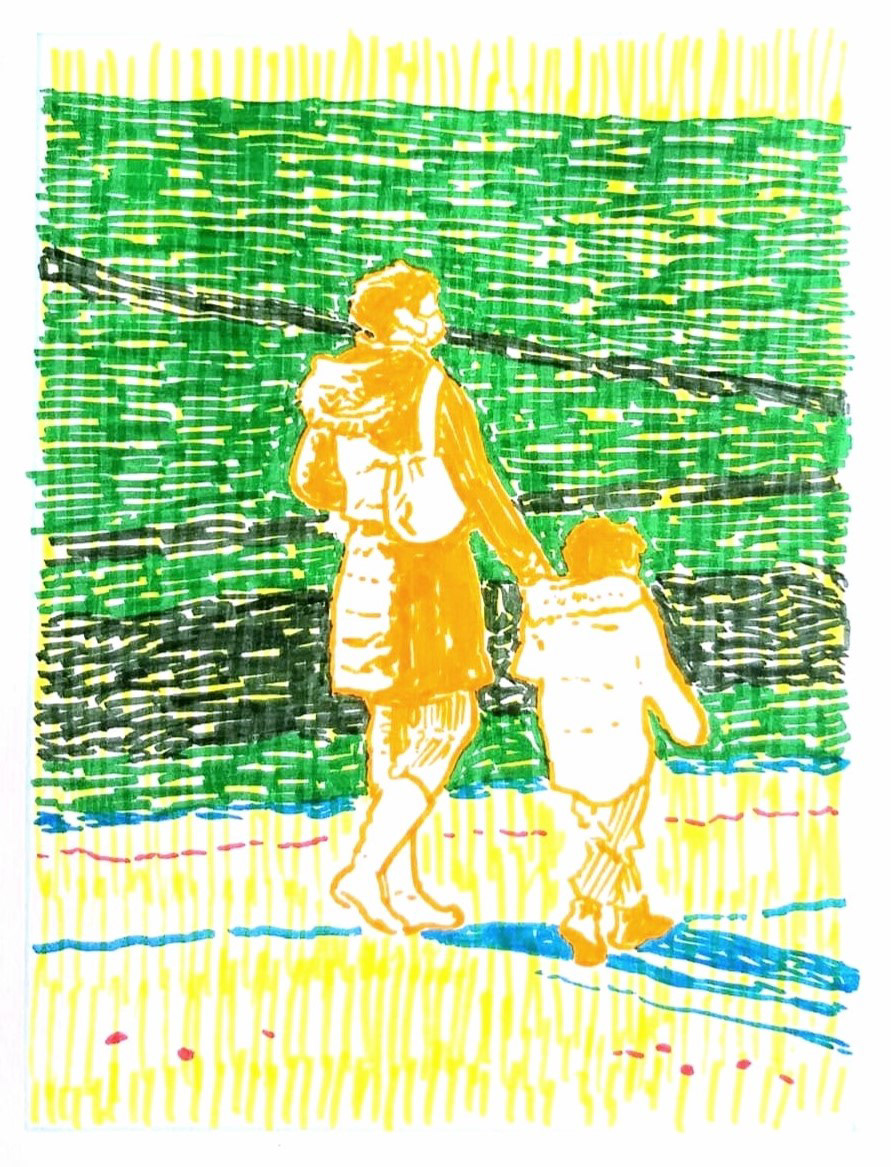 Xarli Zurell, Ce qui nous lie, dessin préparatoire
