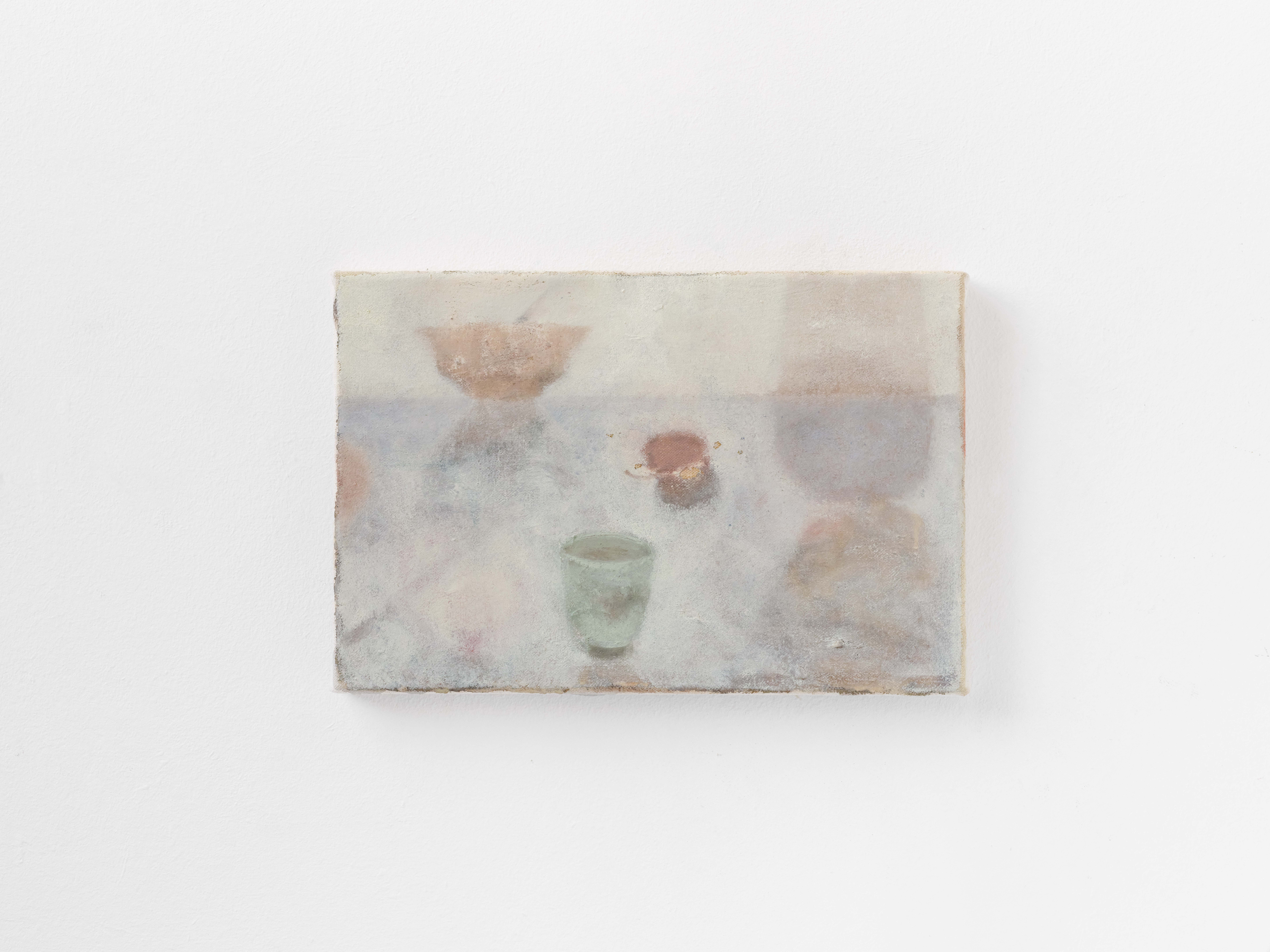 Merve Ceylan, They'll fly away if i move, 2024, oil, pigment and clay ground on canvas, 30x20 cm. ©Valerie Maltseva