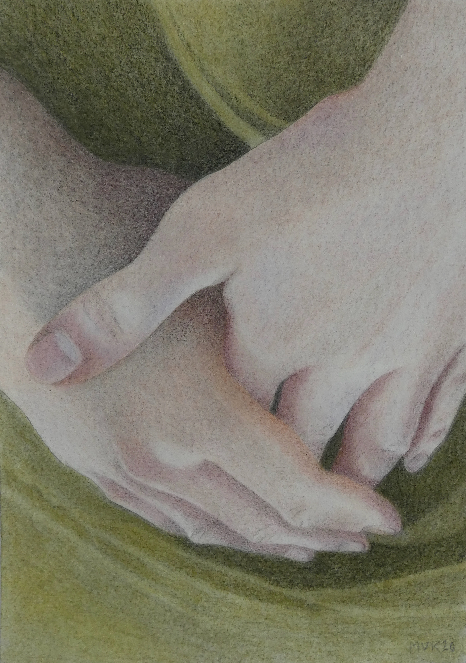 WAITING FOR YOU (15x21 cm), soft pastel, pastel pencil and watercolor on paper, 2020