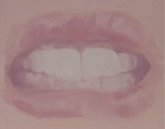 „Clenched teeth” , 2021, oil on canvas, 130x105 cm
