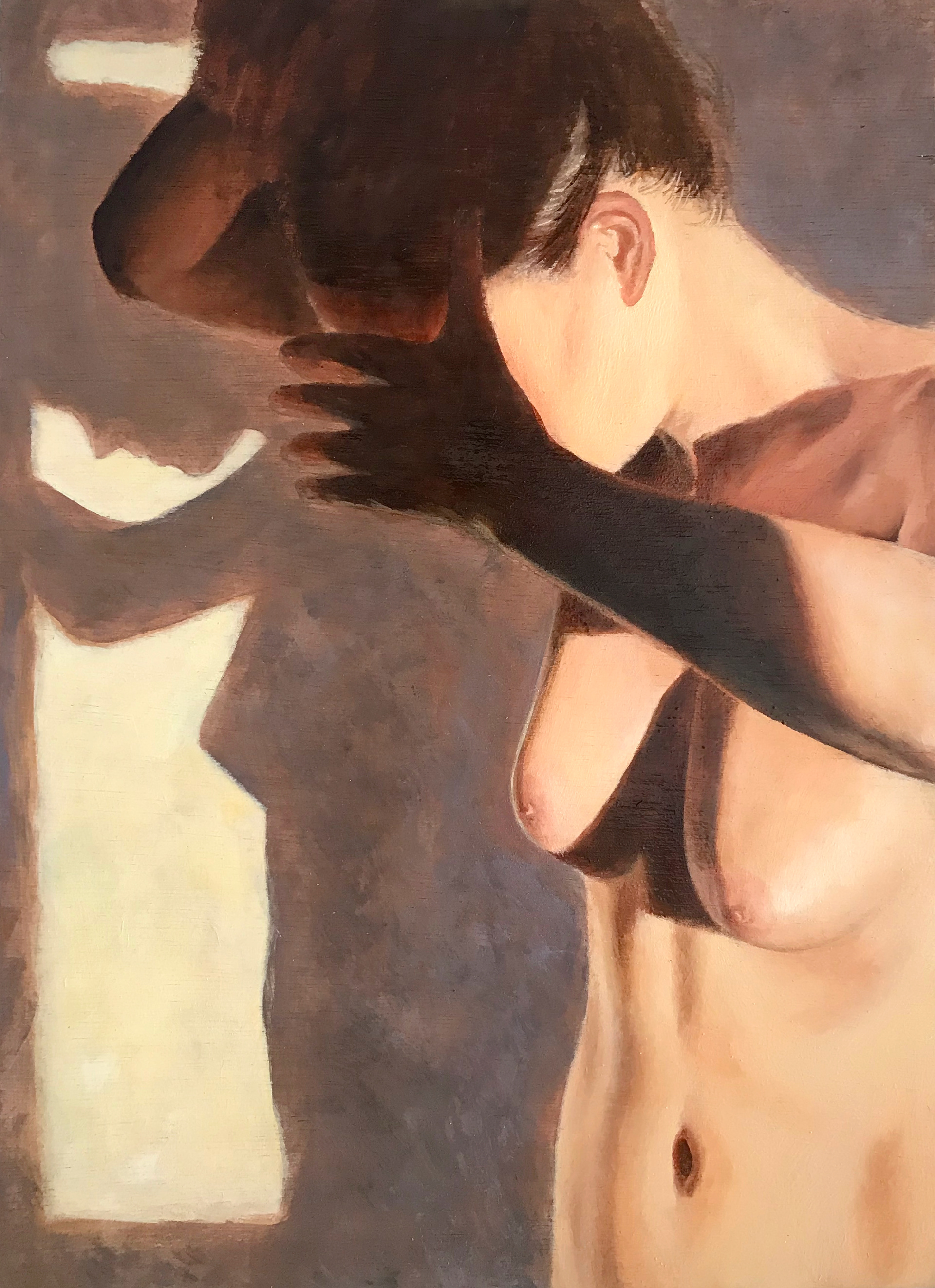 Lights, huile sur bois, 33,5x24 cm