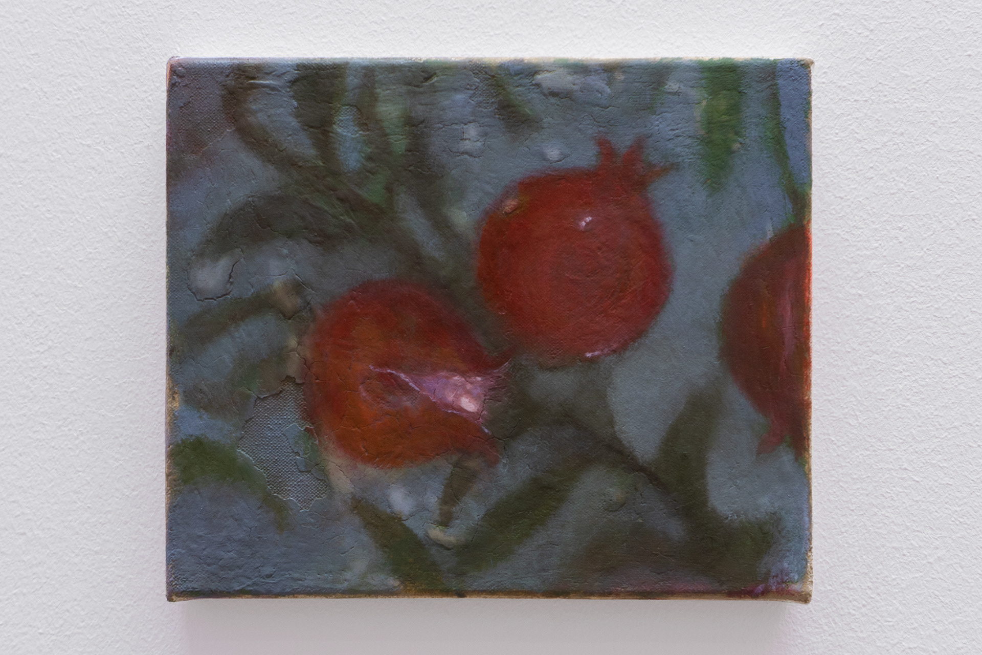 Merve Ceylan, weil der himmel katzen verschlingt, 2024 oil, pigment and clay ground on canvas
21 x 25 cm