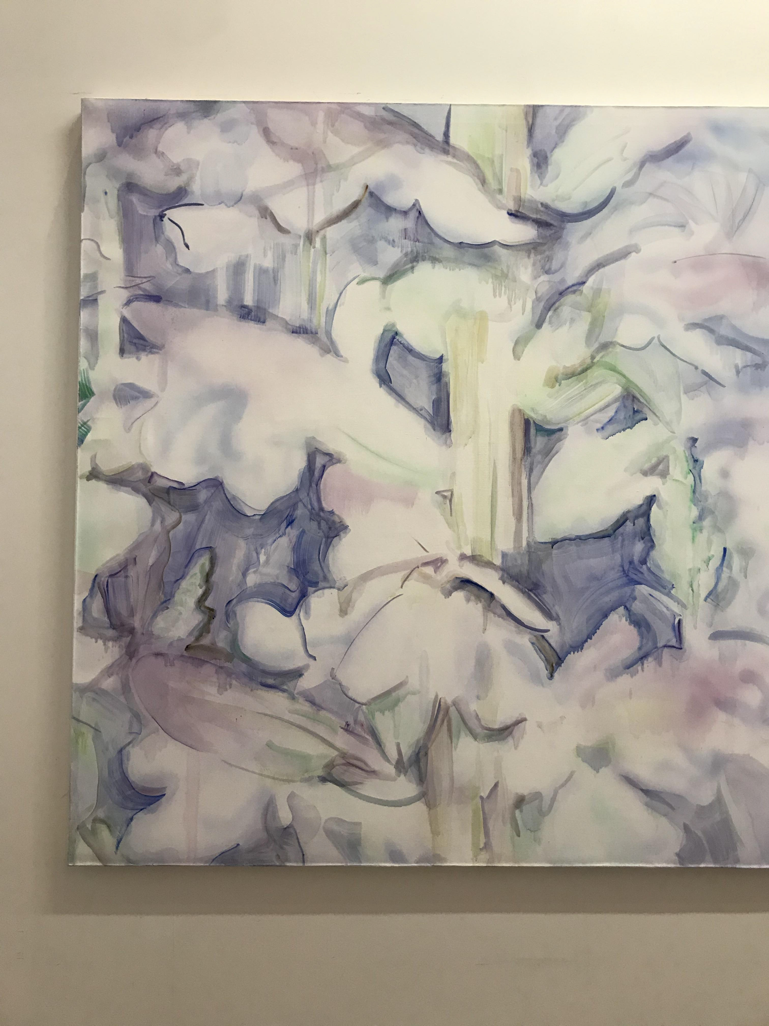 Clémence Mauger, Acanthe la nuit, huile sur toile, 2019. Détail.