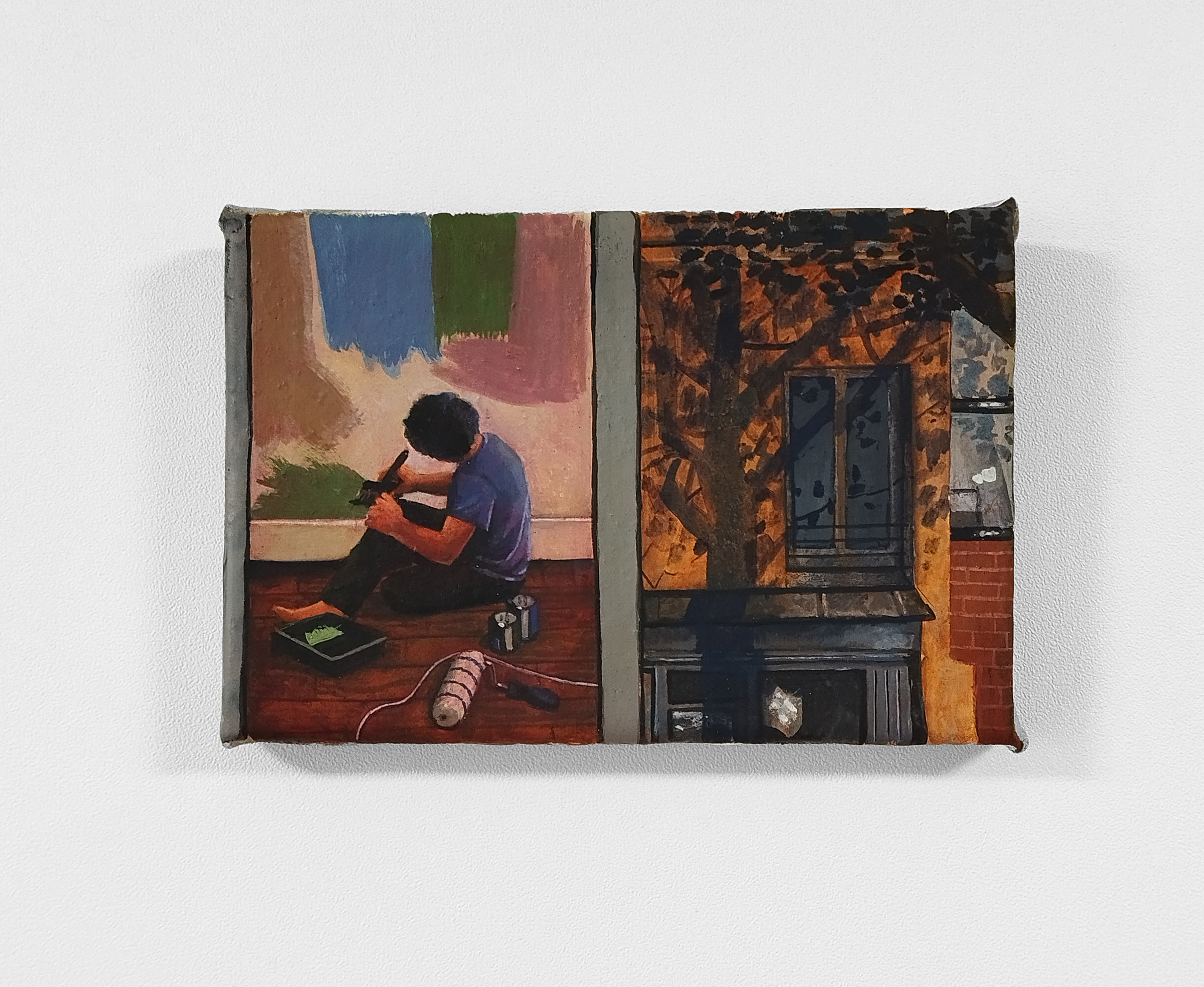Louise Janet, Le Départ, 2025, huile sur toile, 18 x 12 cm