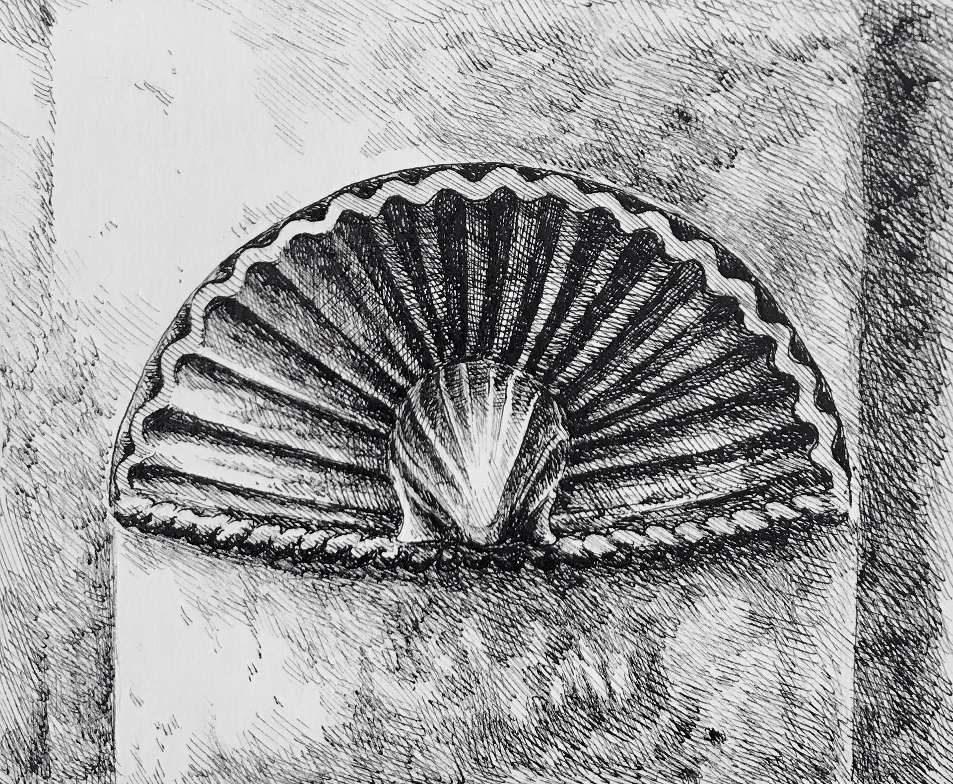 San Sebastián, 2022, Dessin à la plume sur papier 10x8,5 cm
