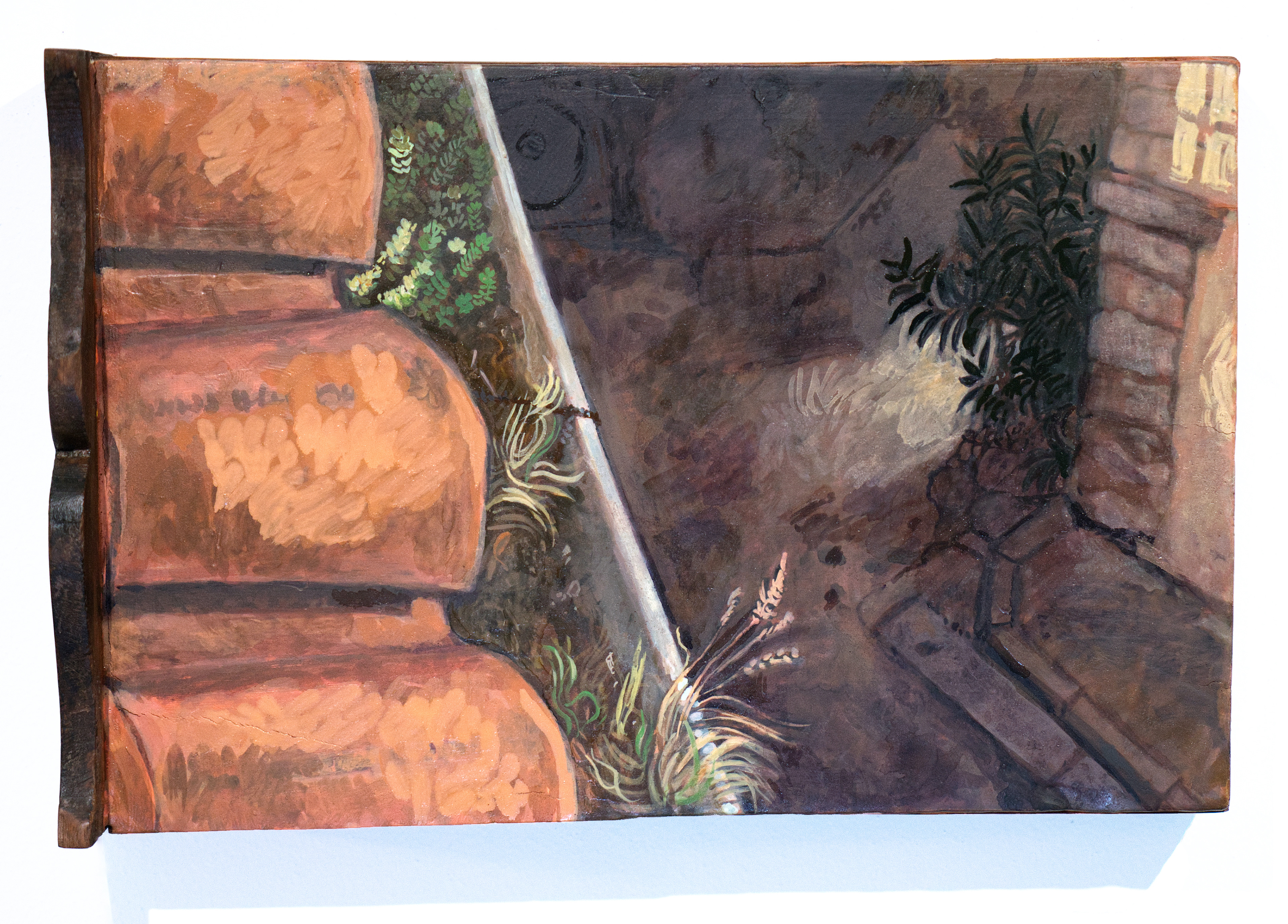 Victor Puš-Perchaud, Gouttière, 2026, oil on drawer, 27,7 x 30 cm