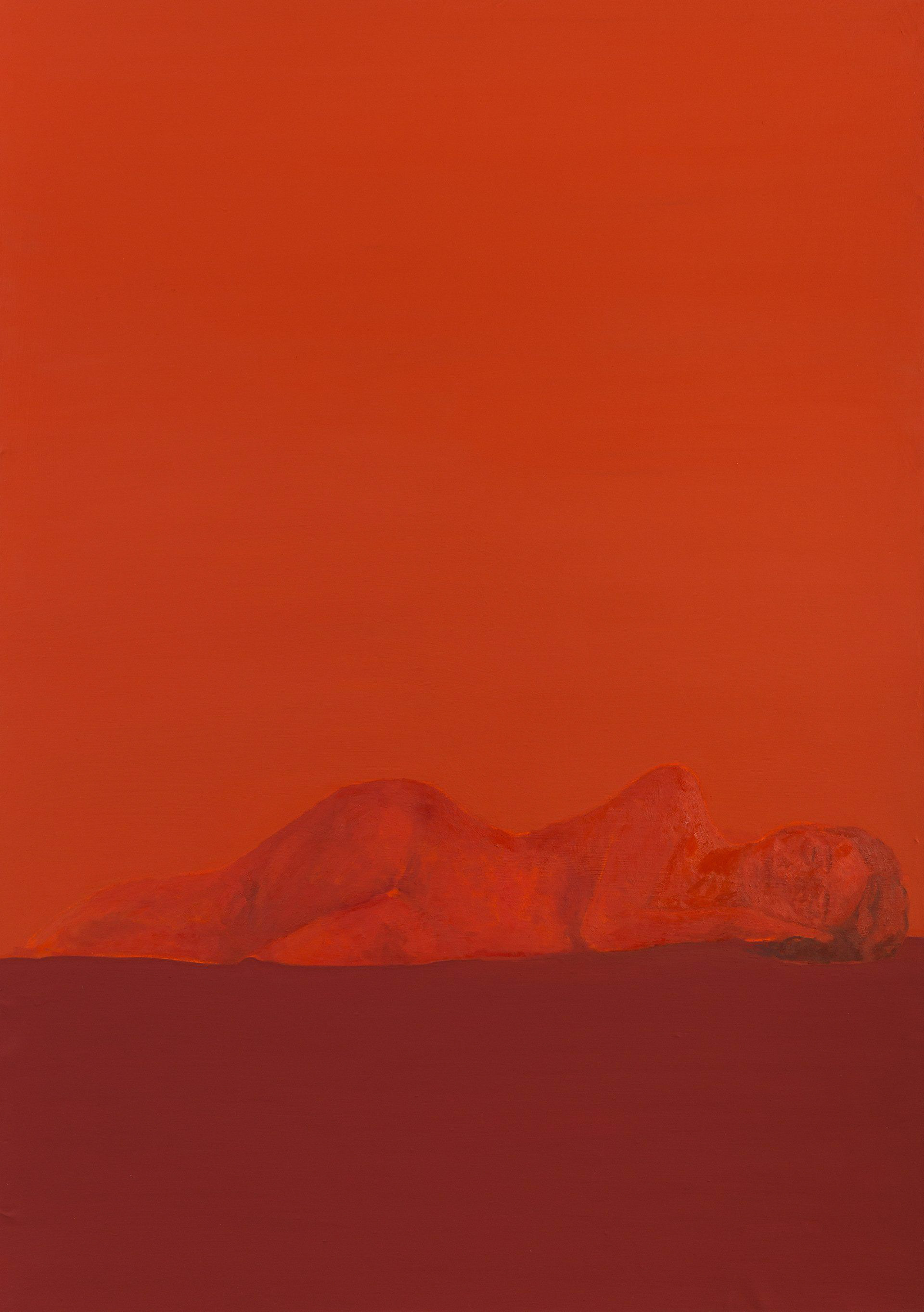Corps allongé au soleil II, 2019, 162 x 114 cm, huile sur toile