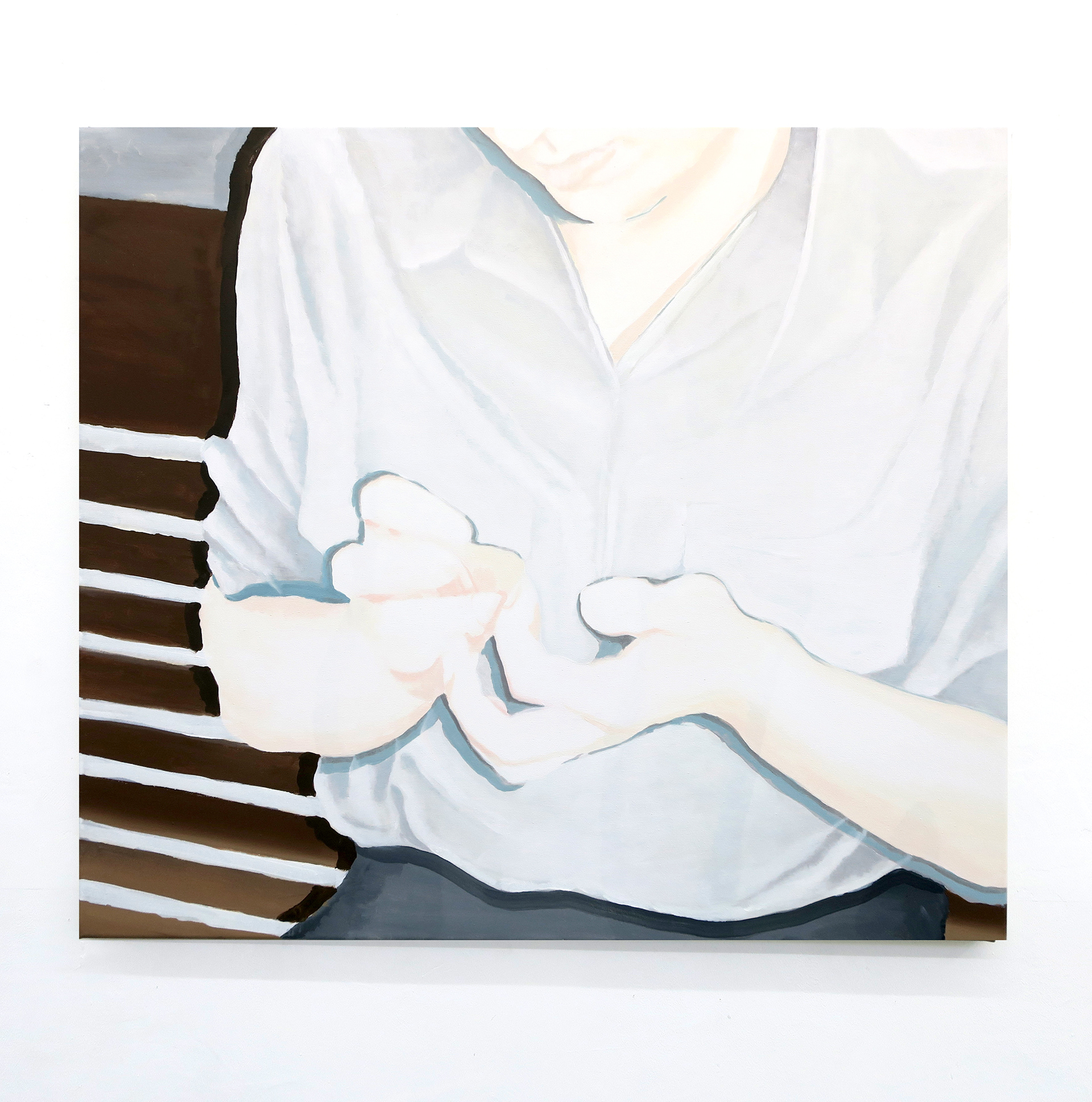 Nervous Self-portrait (2018), 80 x 90 cm, oil and acrylic on canvas
