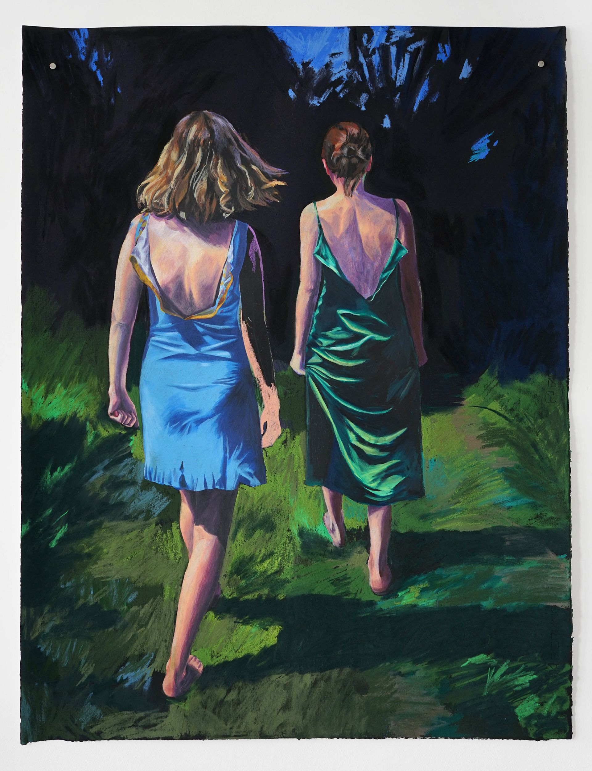 Deux sœurs, 2019, Pastel, 70 x 95 cm.
