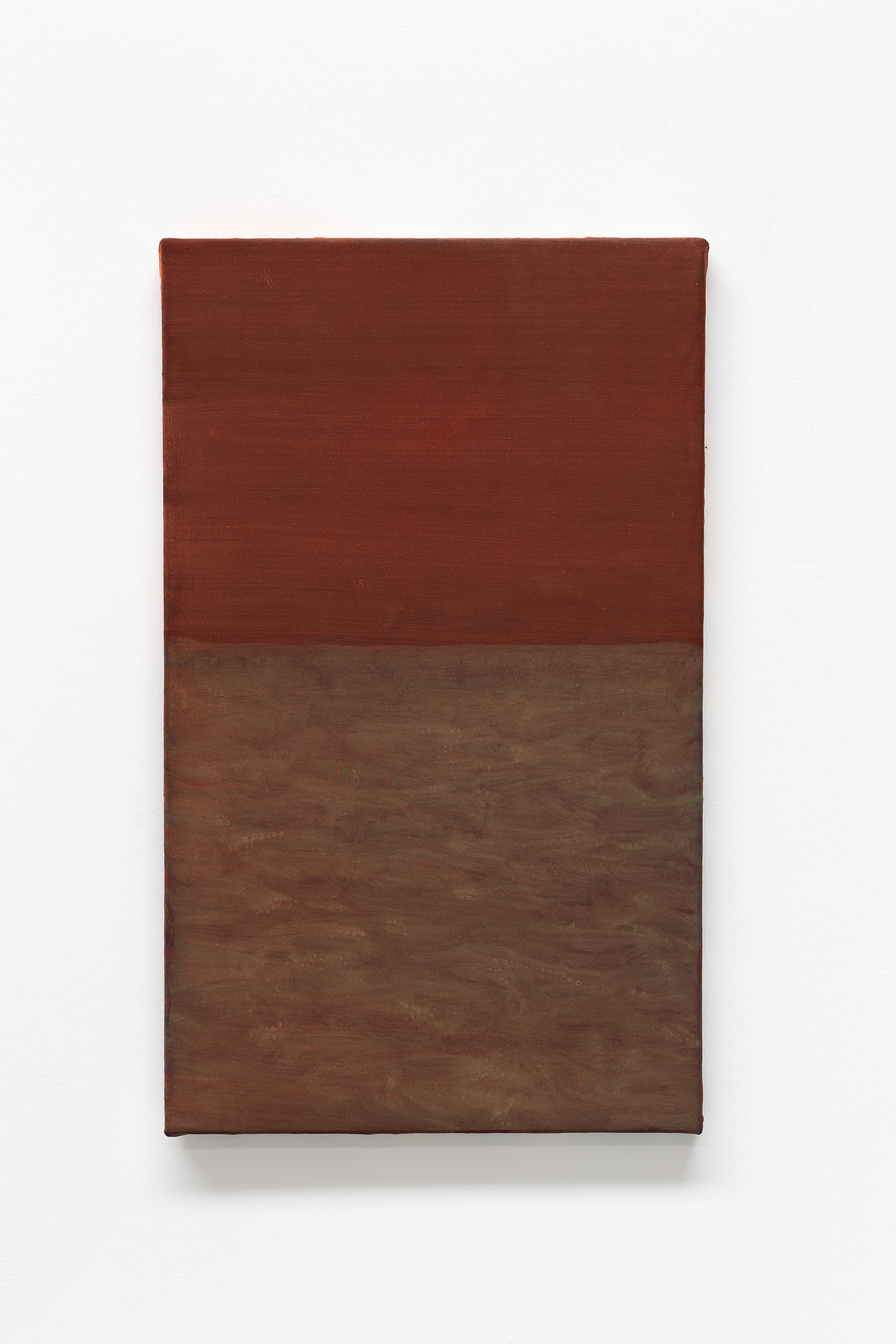 Christine Safa, Horizon (ocre rouge malachite), 2025, oil on canvas, 55x33 cm 