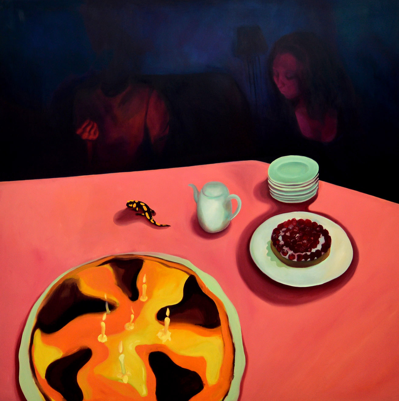 Un contre-feu, huile sur toile, 200 x 200 cm