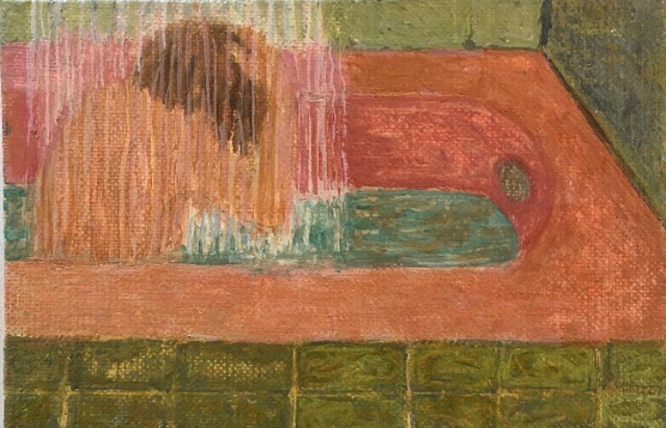 Egg tempera painting on linen on board, 16 x 11 cm