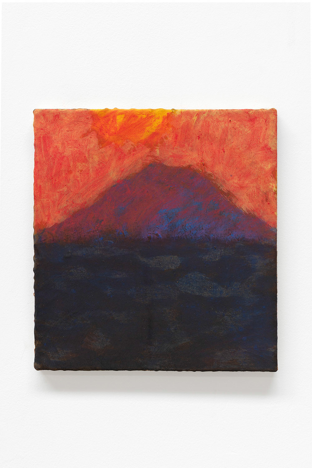 Christine Safa, Mer noire, montagne bleue, ciel rouge, 2025, oil on canvas