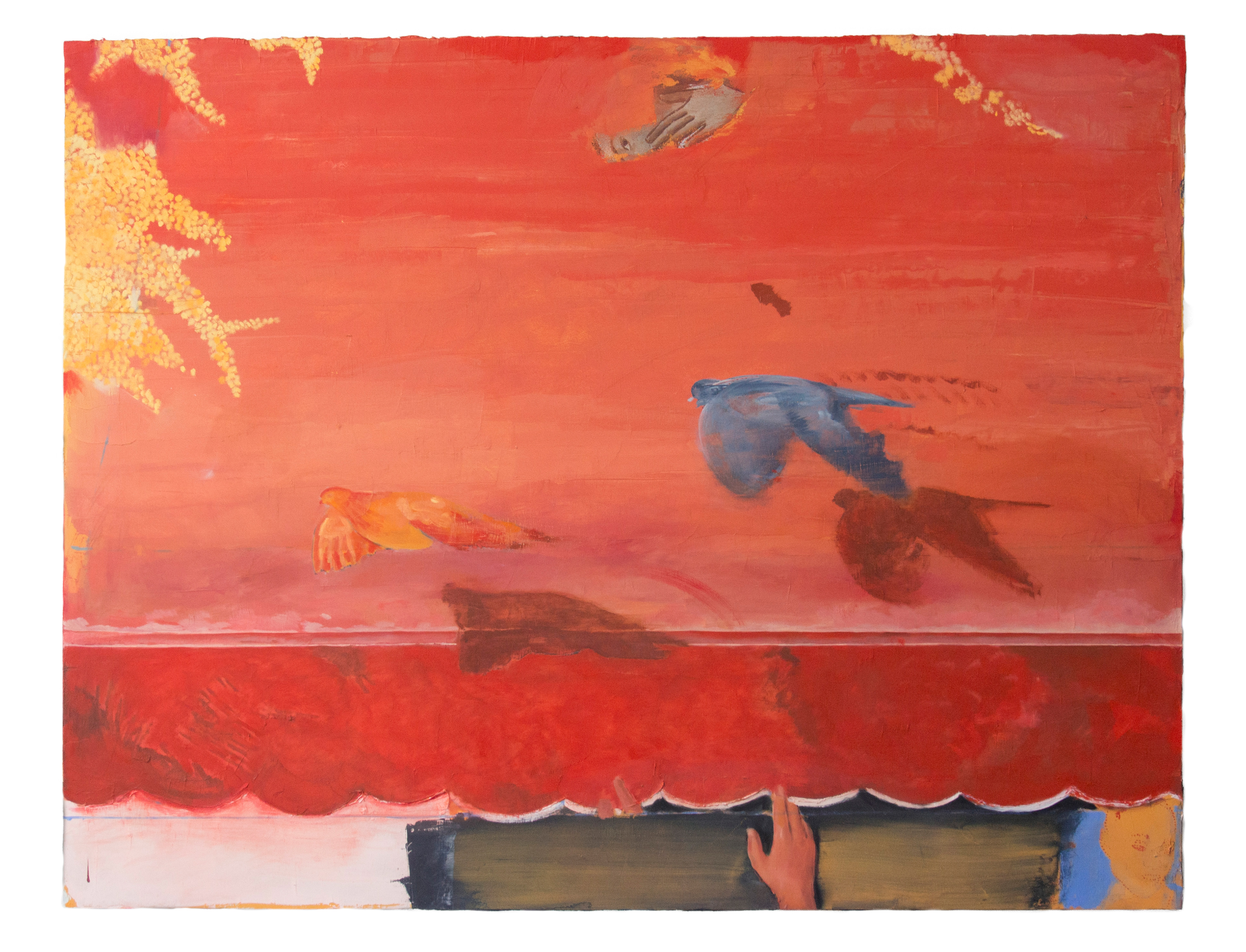 Leurs mémoires transpirent ici, 2021, huile sur toile, 114 x 146 cm