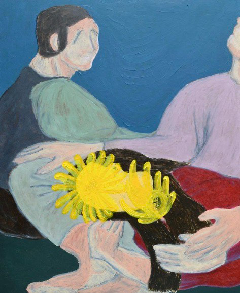 ‘La sieste' , Oil pastels and acrylic on cardboard, 40x50 cm