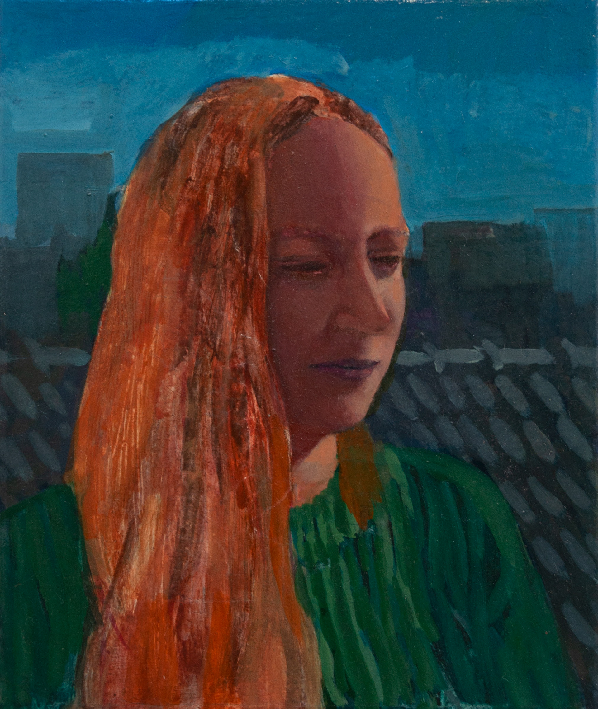 Lise, 2022, 22x20cm, détrempe et huile sur toile