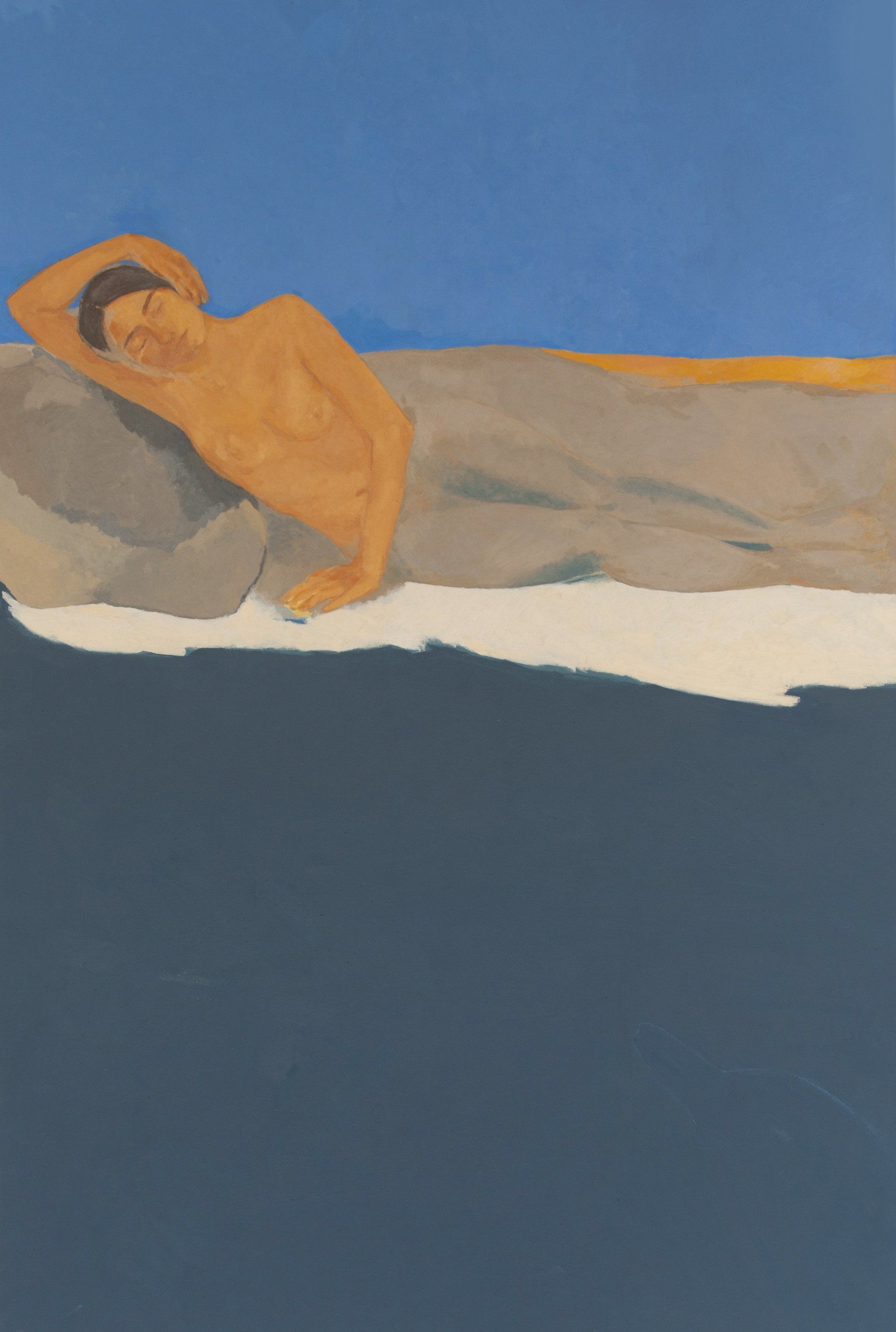 Sans titre (la mort heureuse), 2018, 195 x 130 cm huile sur toile