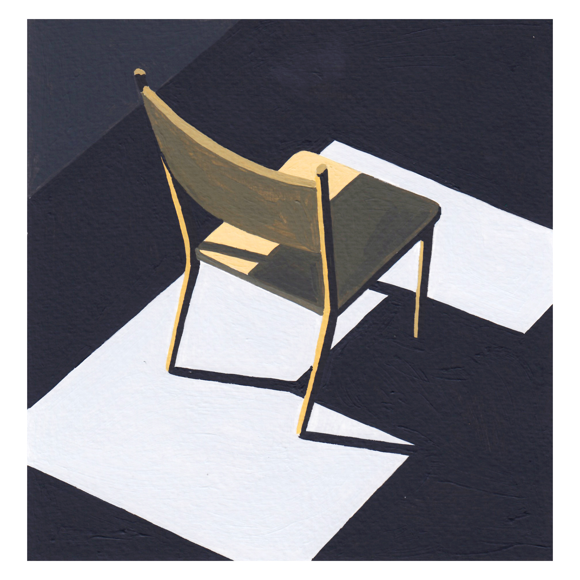 Chair at the studio, acrylic on paper