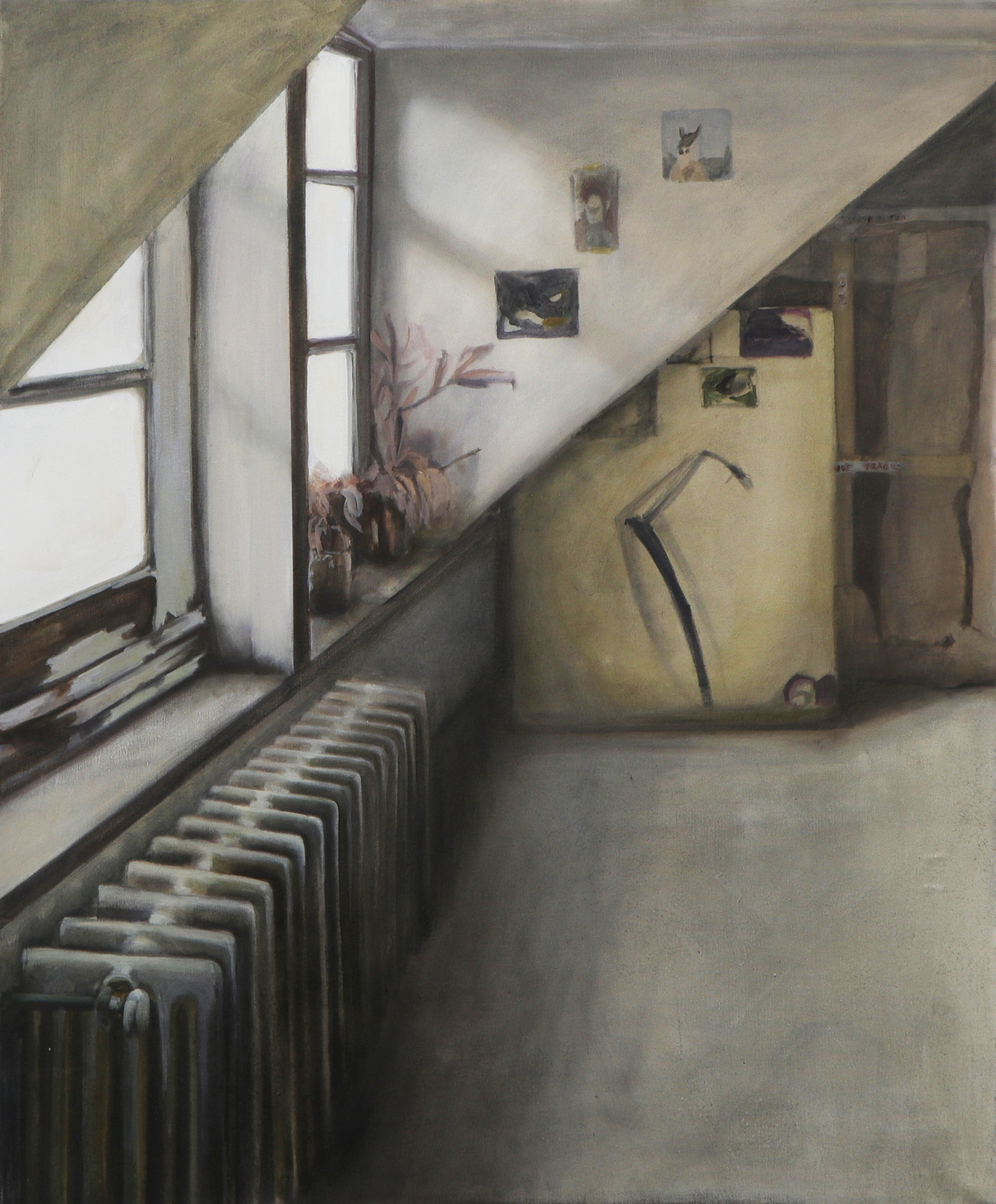 Atelier, 2019, huile sur toile, 110 x 90 cm
