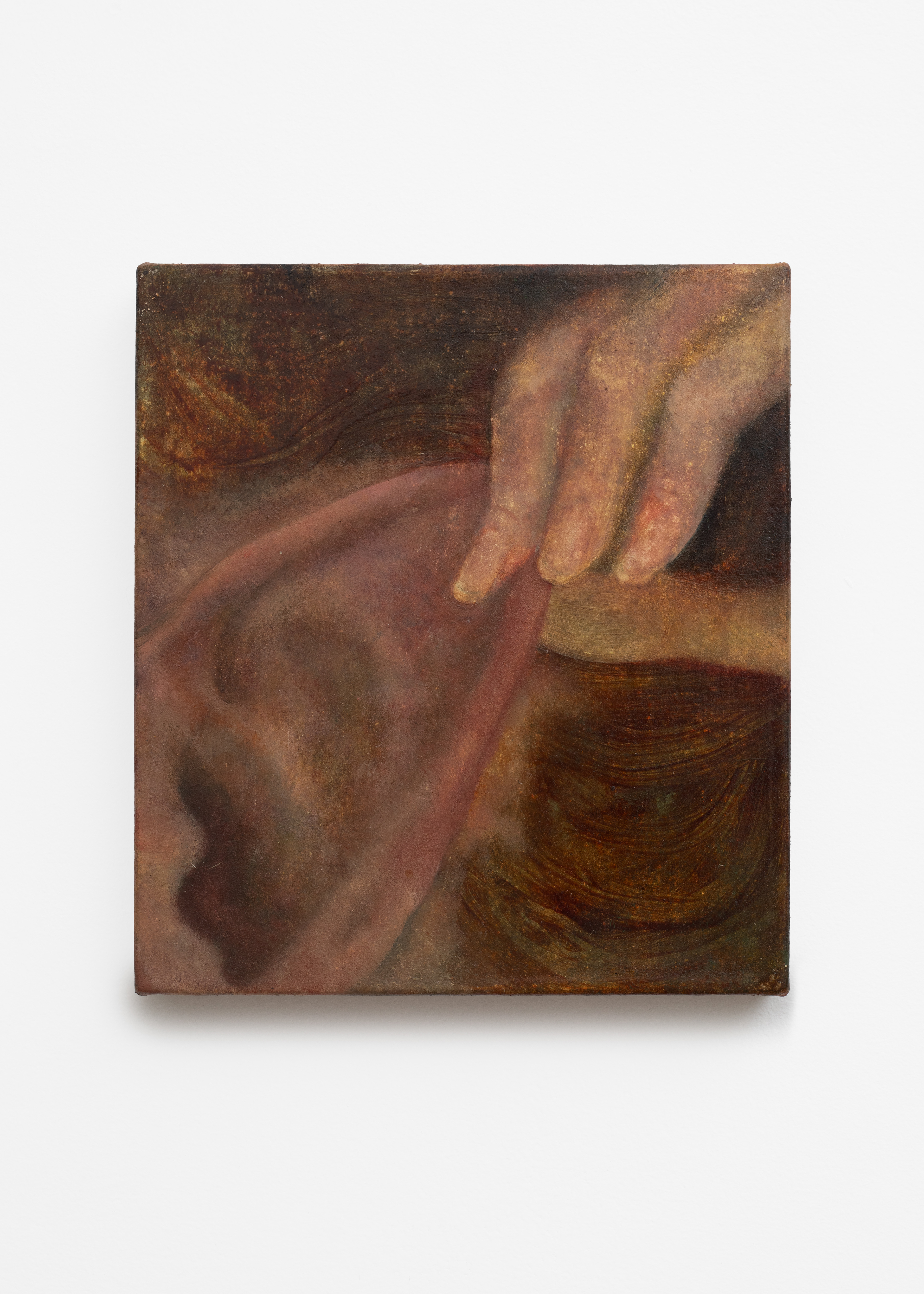 Pauline Rintsch, keine mangelnde Zärtlichkeit, 2025, oil on linen, 20,32 x 22,86 cm