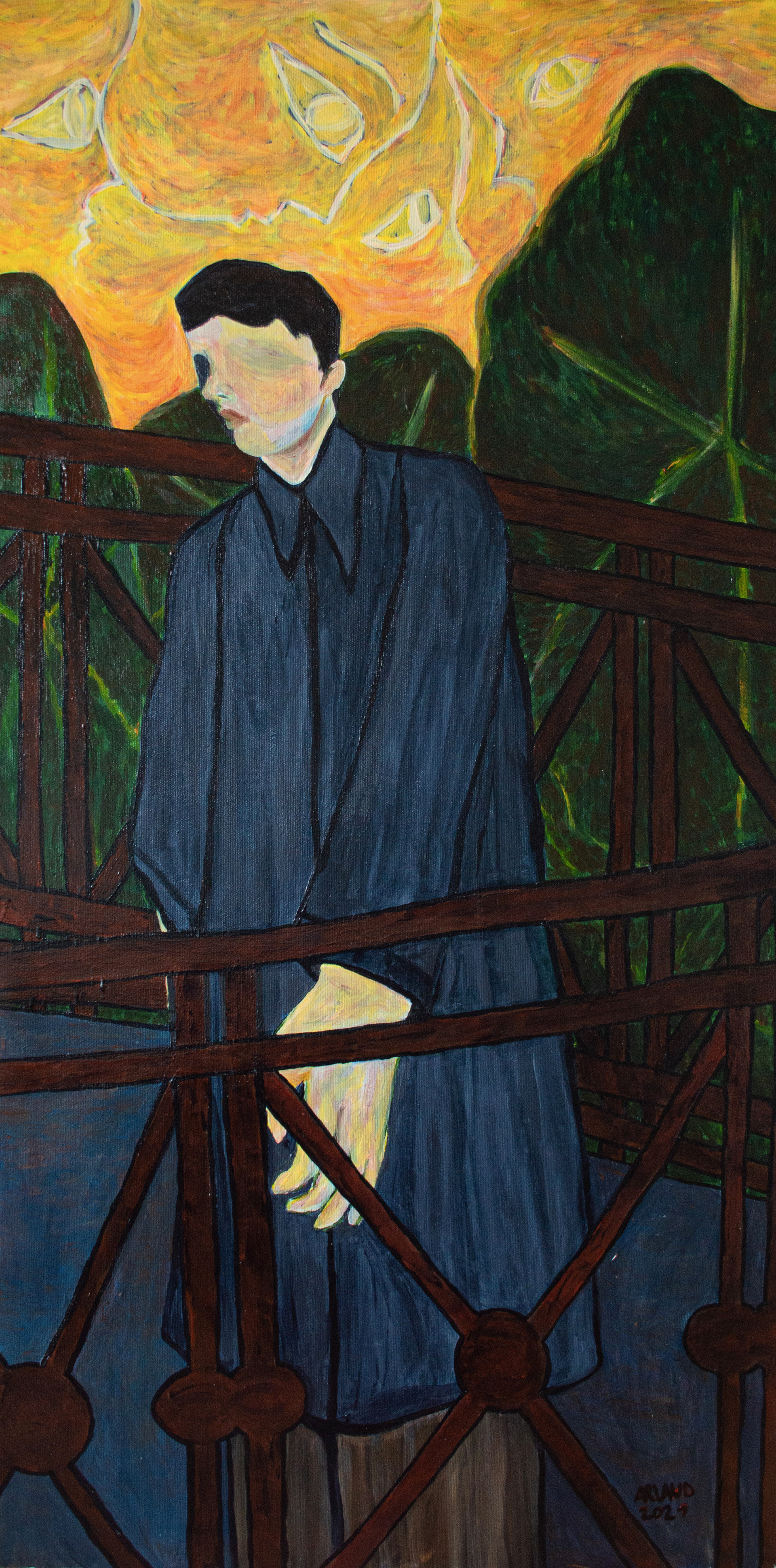 'Les balcons et les Dieux', Acrylic on canvas, 60x118 cm