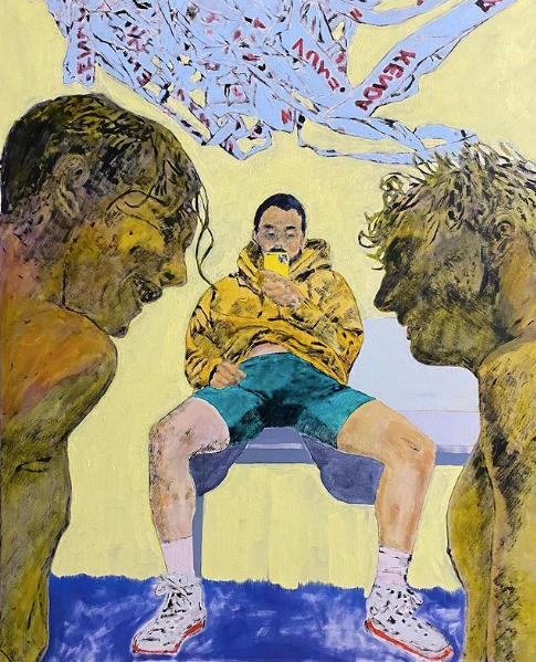 “Cloudbusting”, 2021, oil on canvas , 46” x 52”