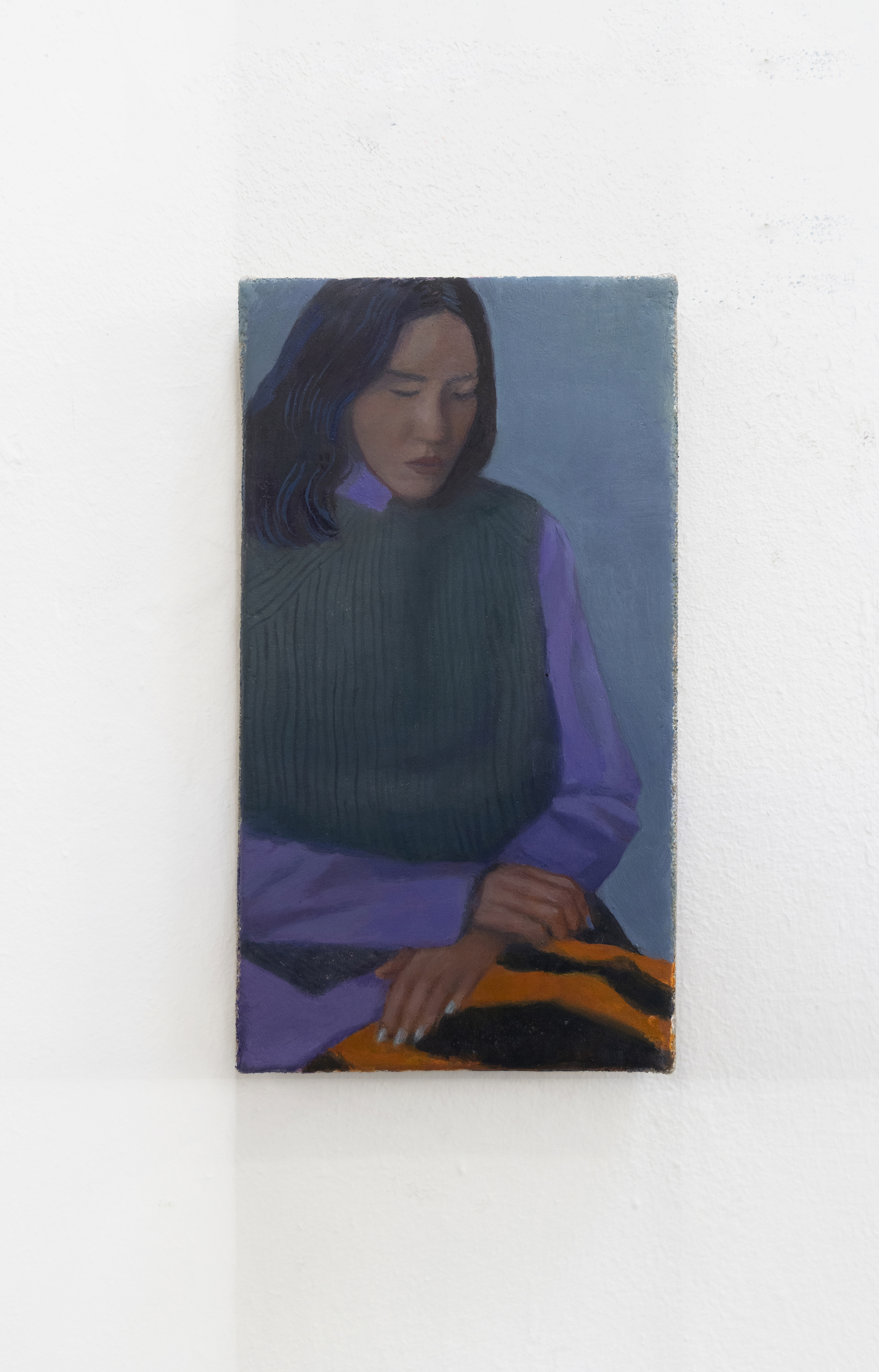 Johan Larnouhet, Sans titre (petite Macha), 2025, oil on canvas,  22 x 12 cm