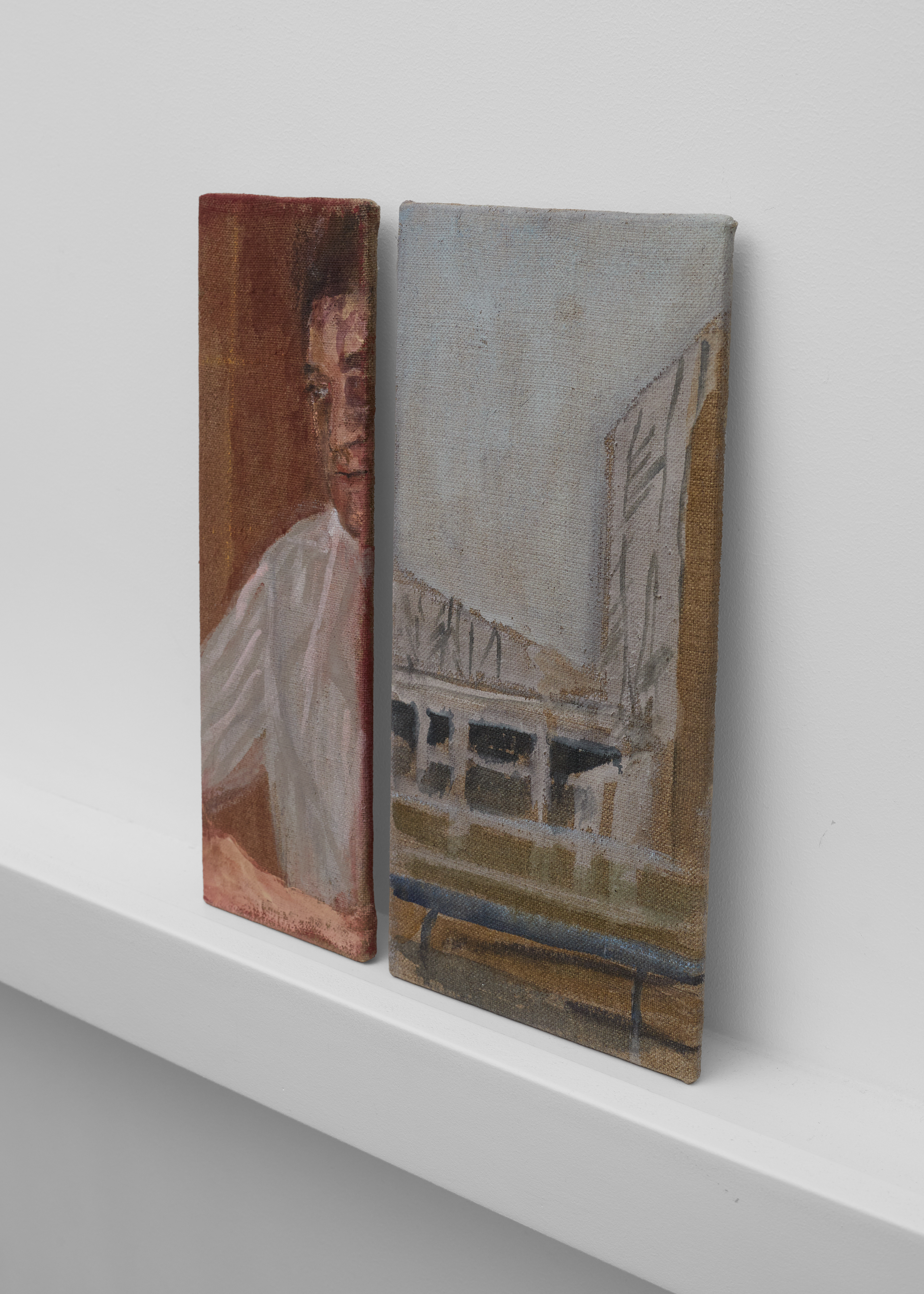 Cécile Lempert, Splits and Screens VII, 2025, distemper and pastel on canvas