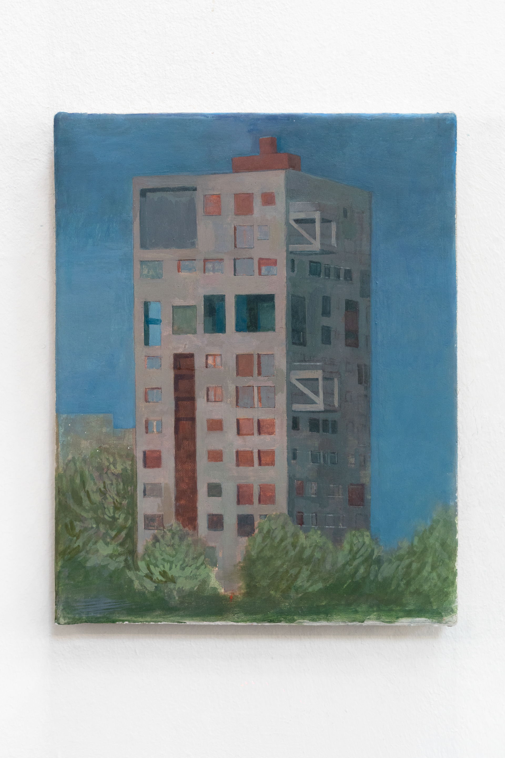 Johan Larnouhet  Immeuble (Ivry), 2024, oil on canvas, 24 x 19 cm  