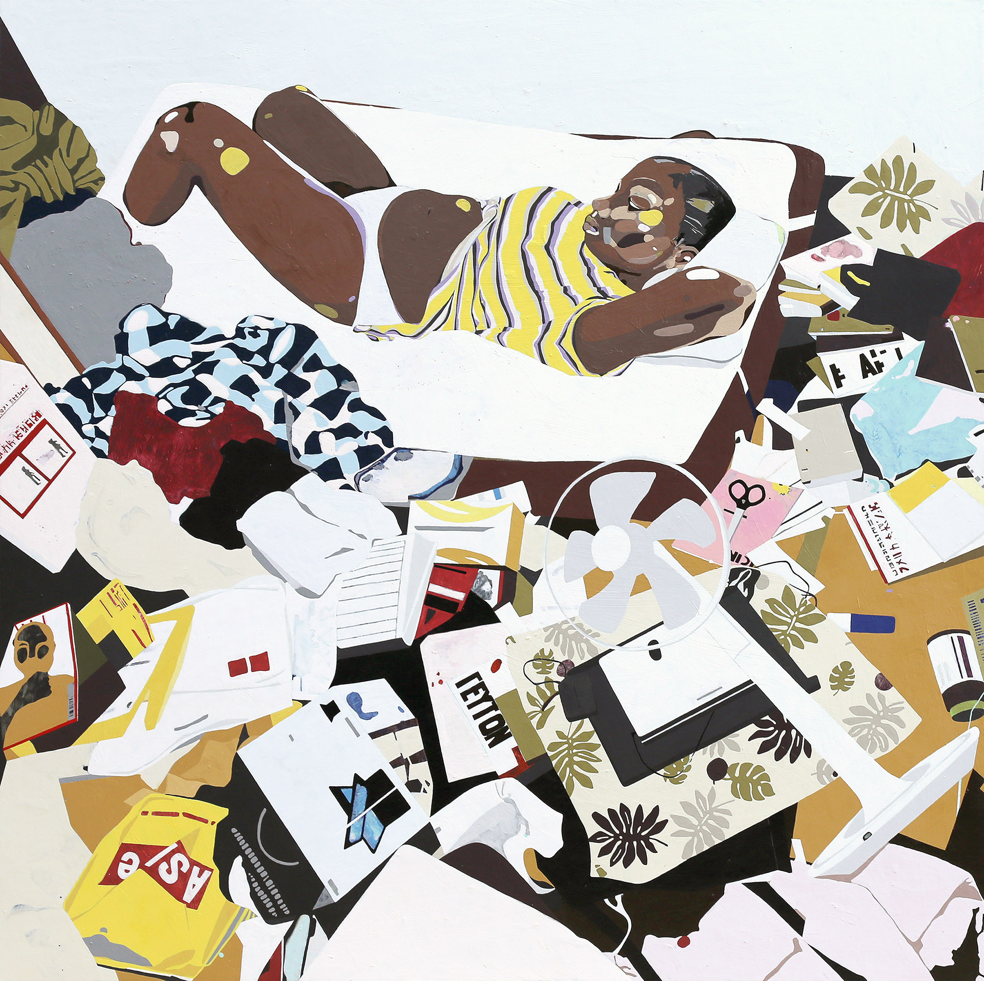 Hikikomori 4, 2020, Acrylique sur contreplaqué, 122 x 122 cm